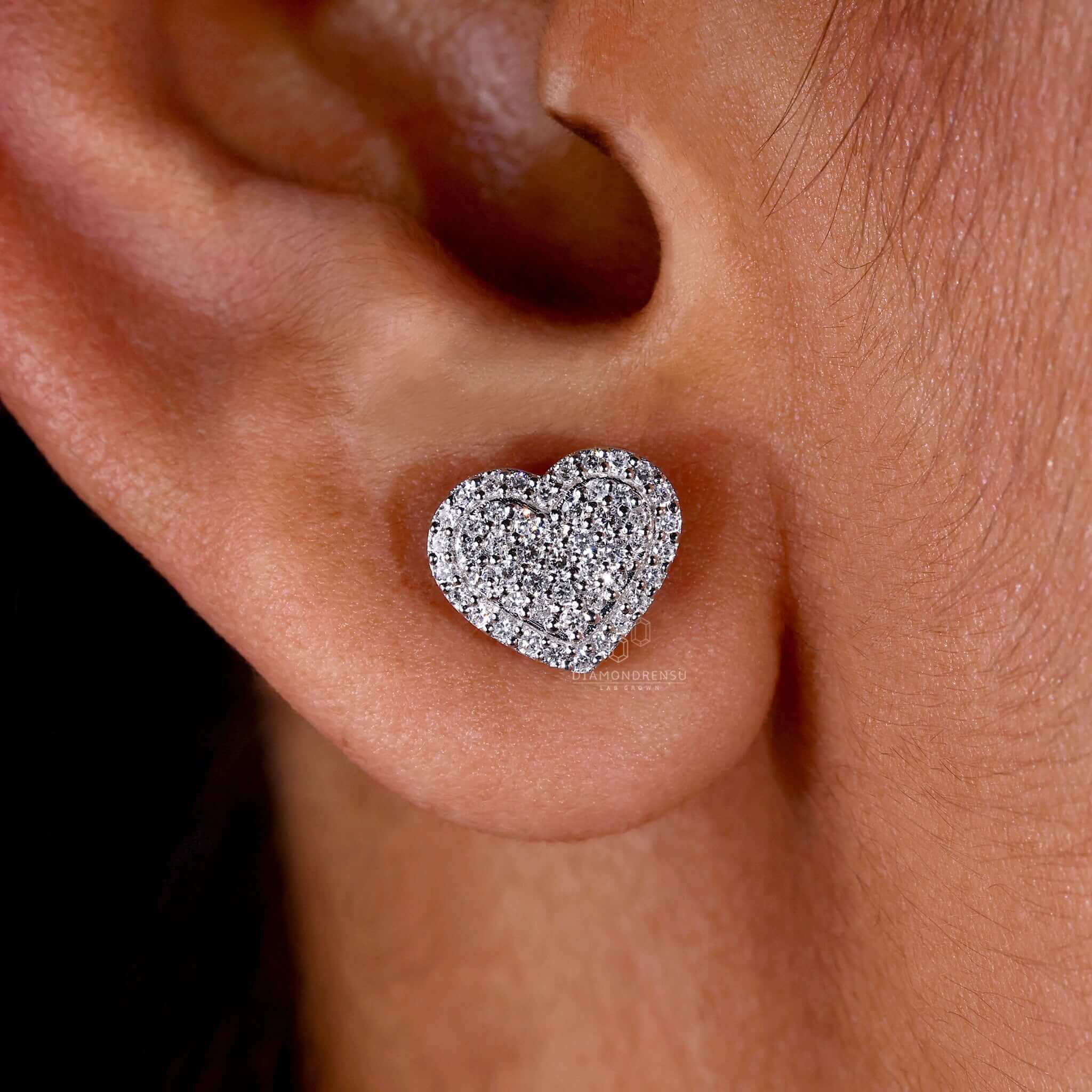 heart shape diamond earrings