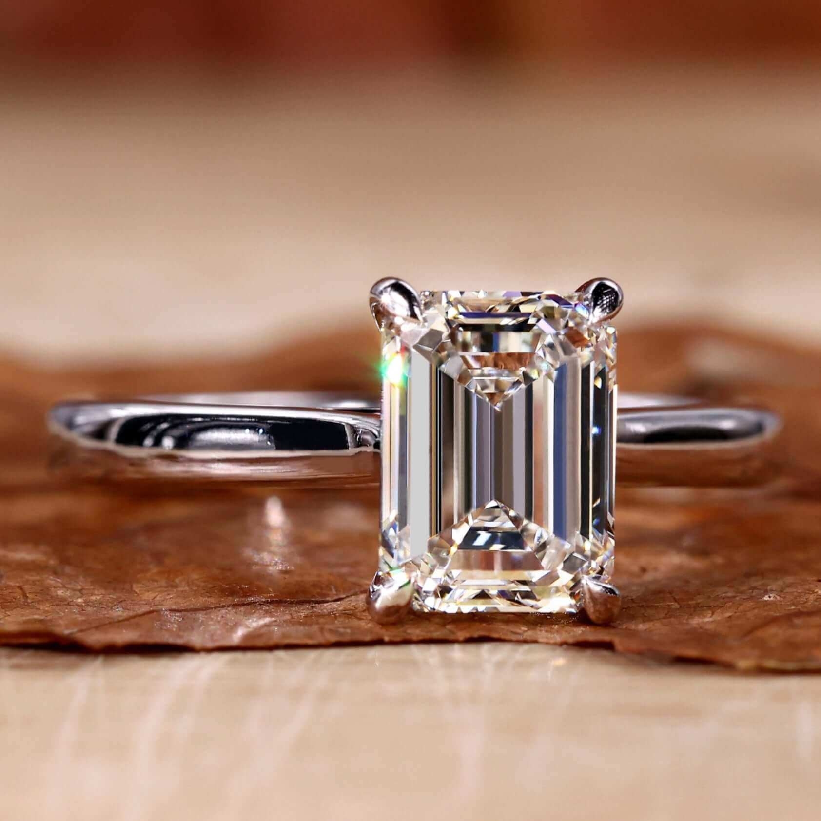 emerald cut diamond ring