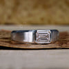 Emerald Cut Lab Grown Diamond Men's Engagement Ring