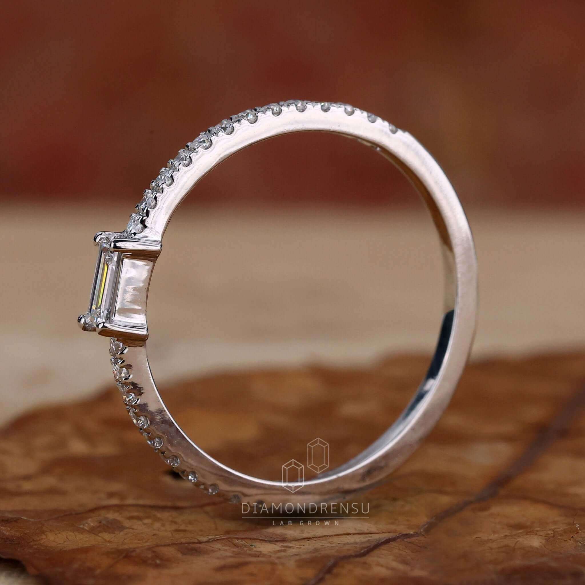 lab created diamond wedding band