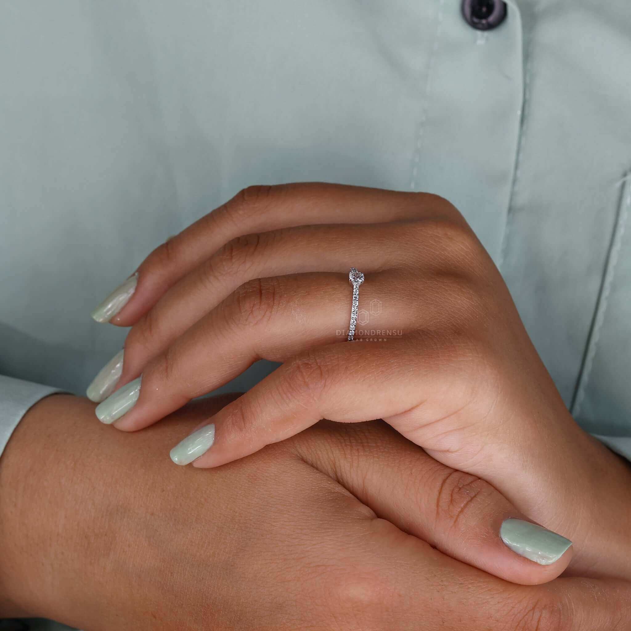 round lab created diamond ring