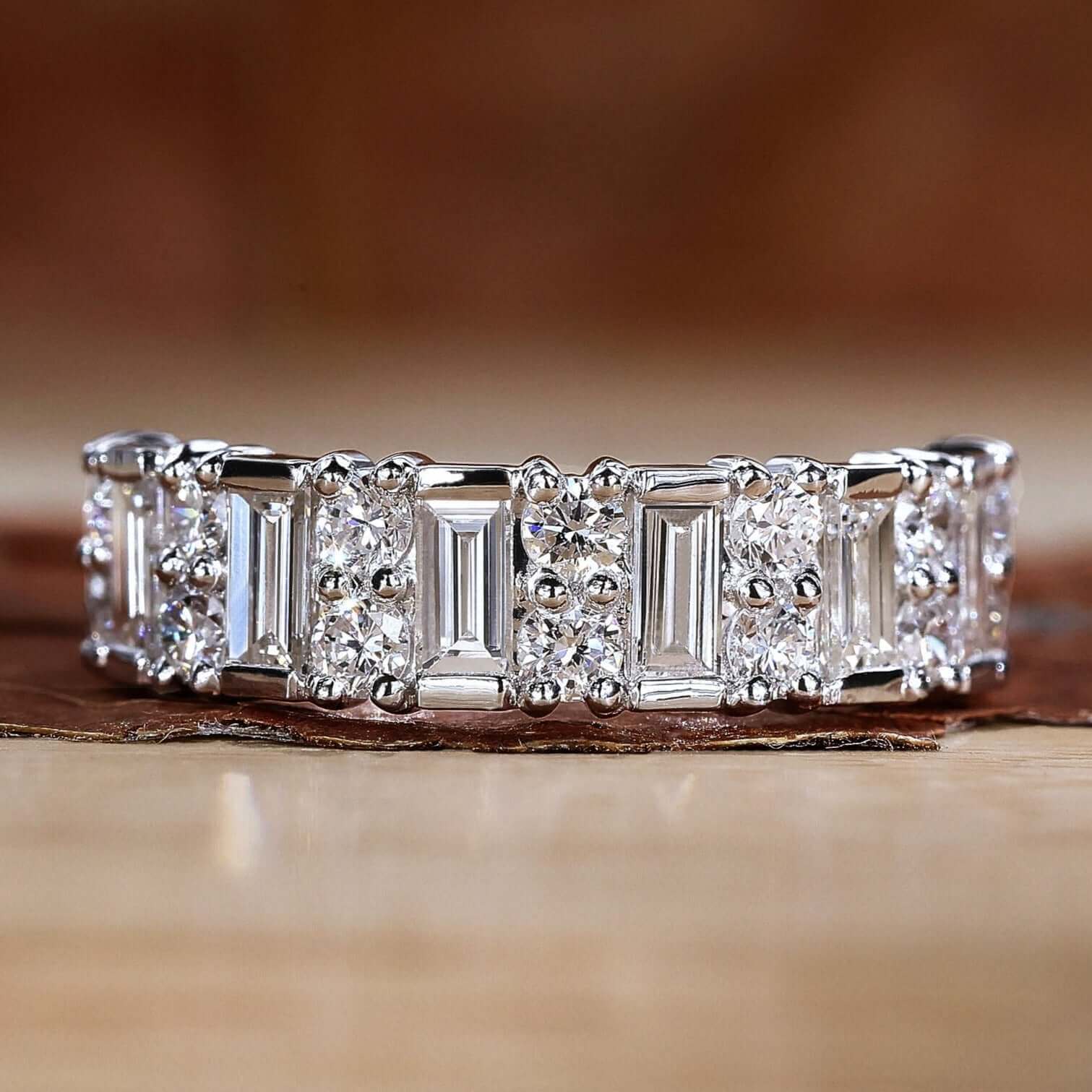 baguette cut diamond band