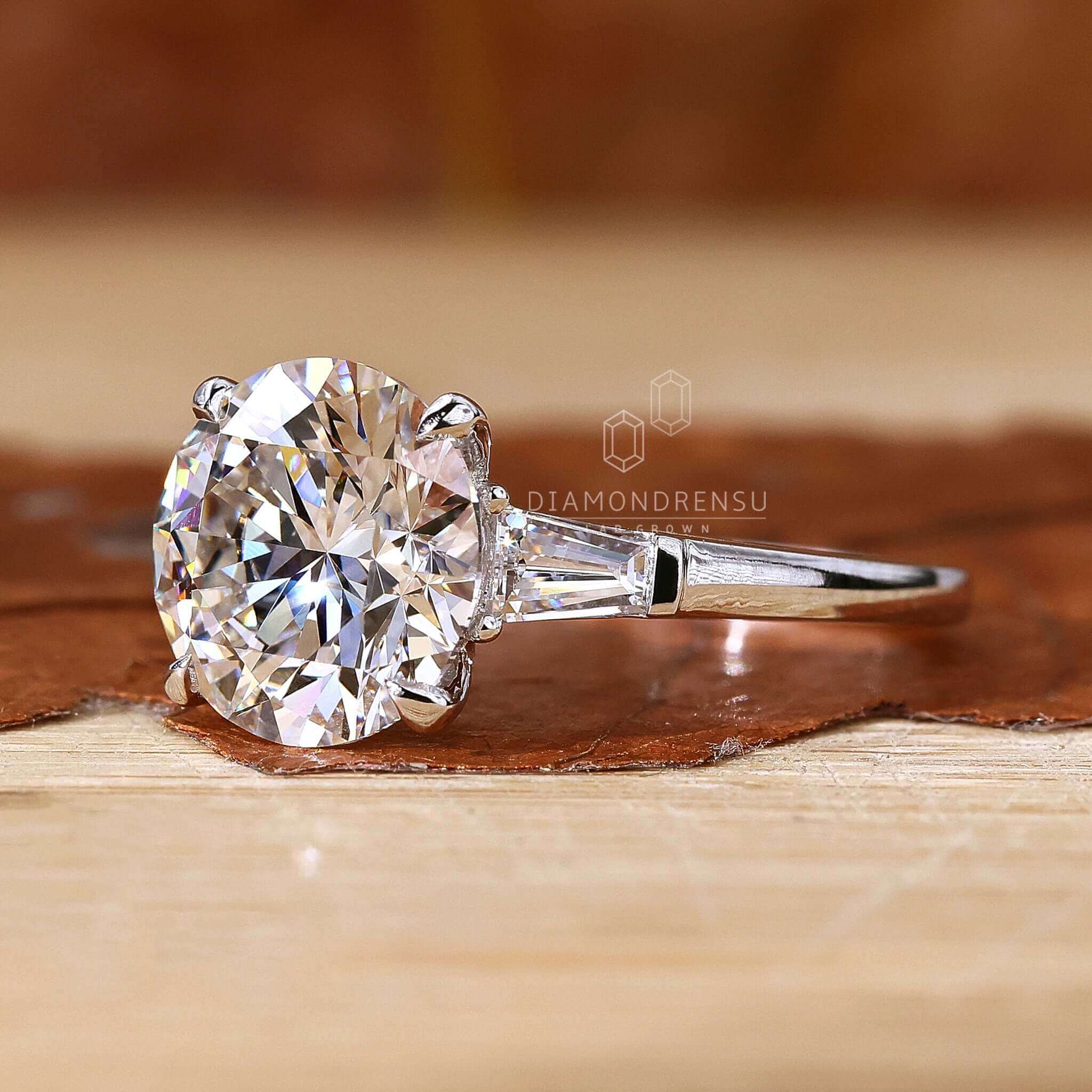 tapered baguette cut diamond ring