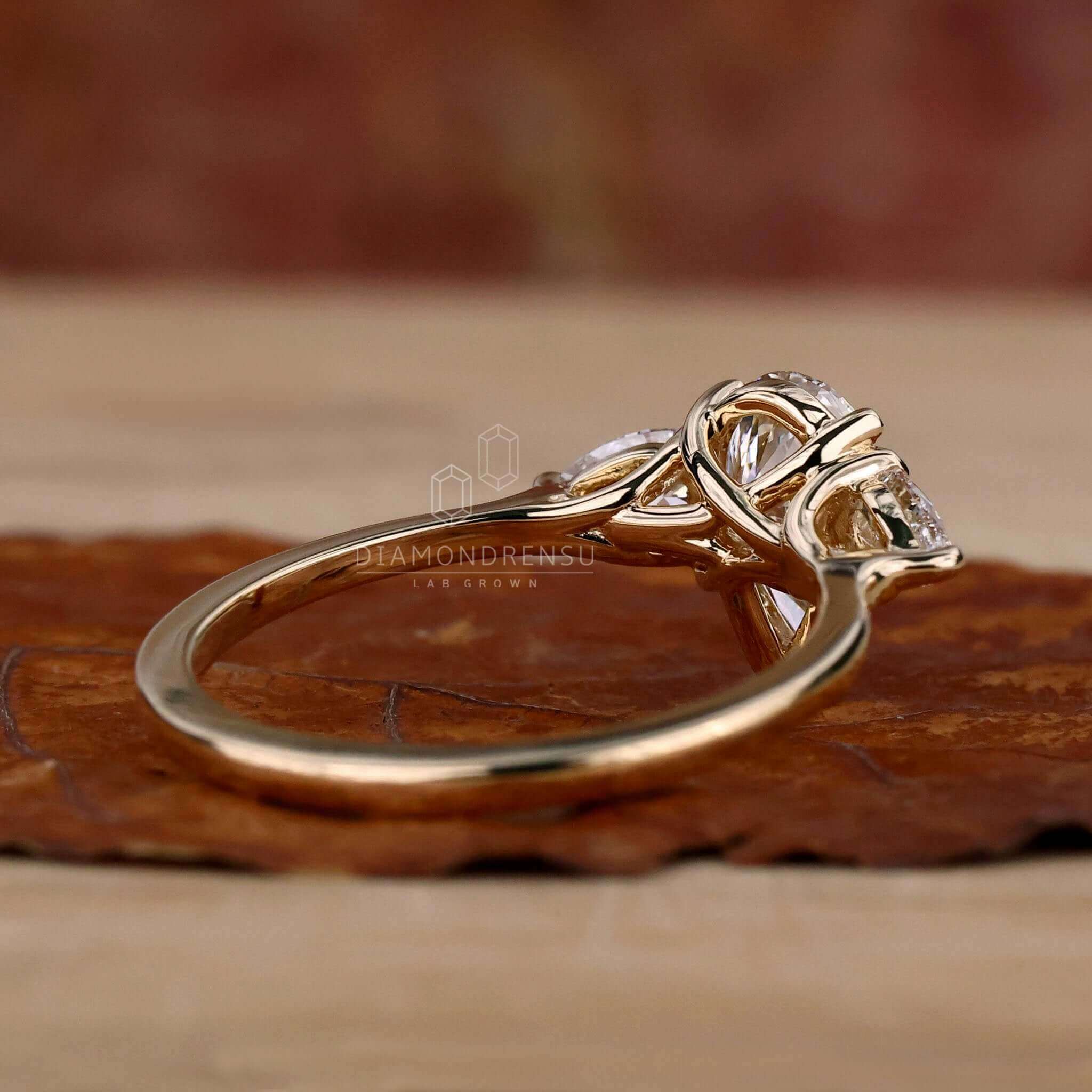 three stone engagement ring