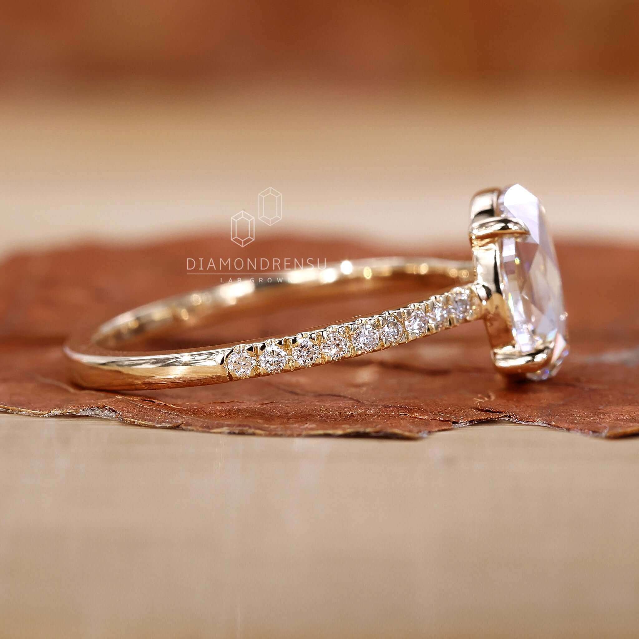 cushion rose cut diamond ring