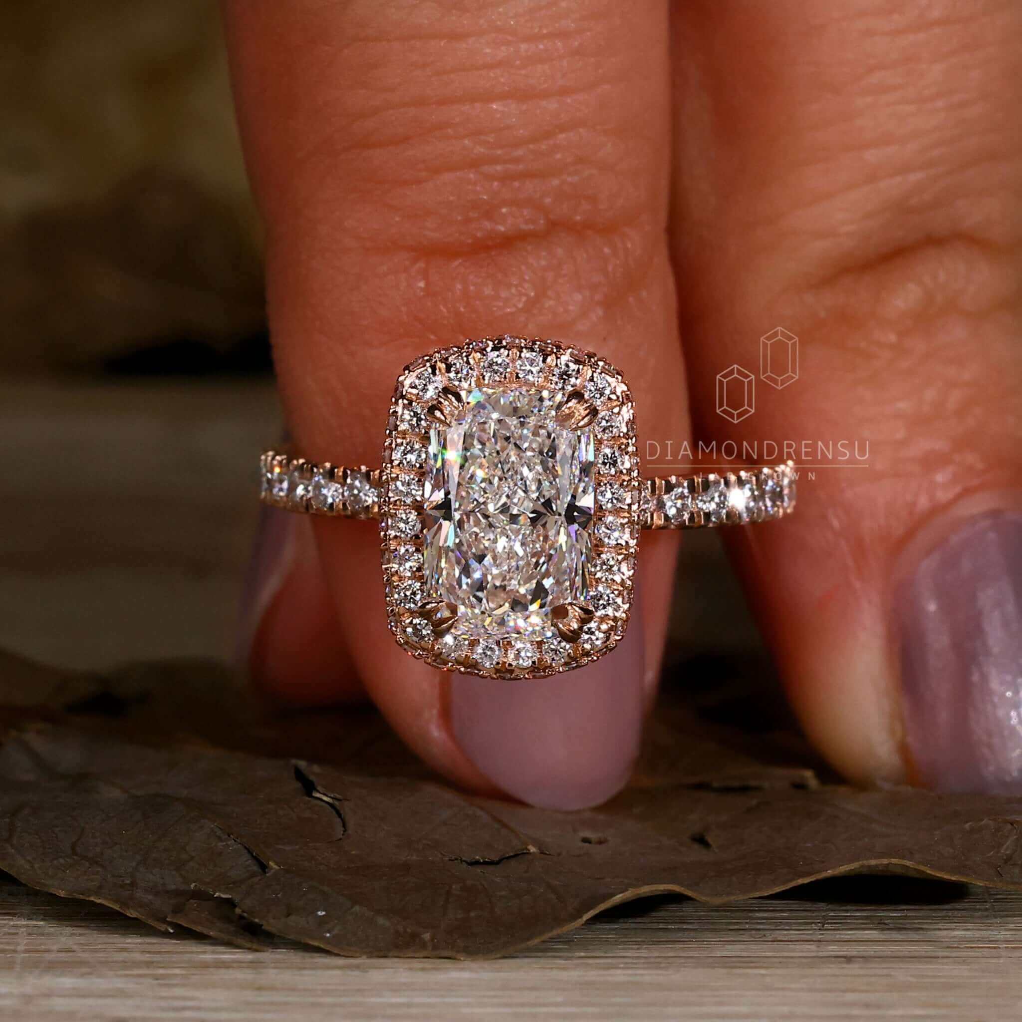 cushion halo engagement ring