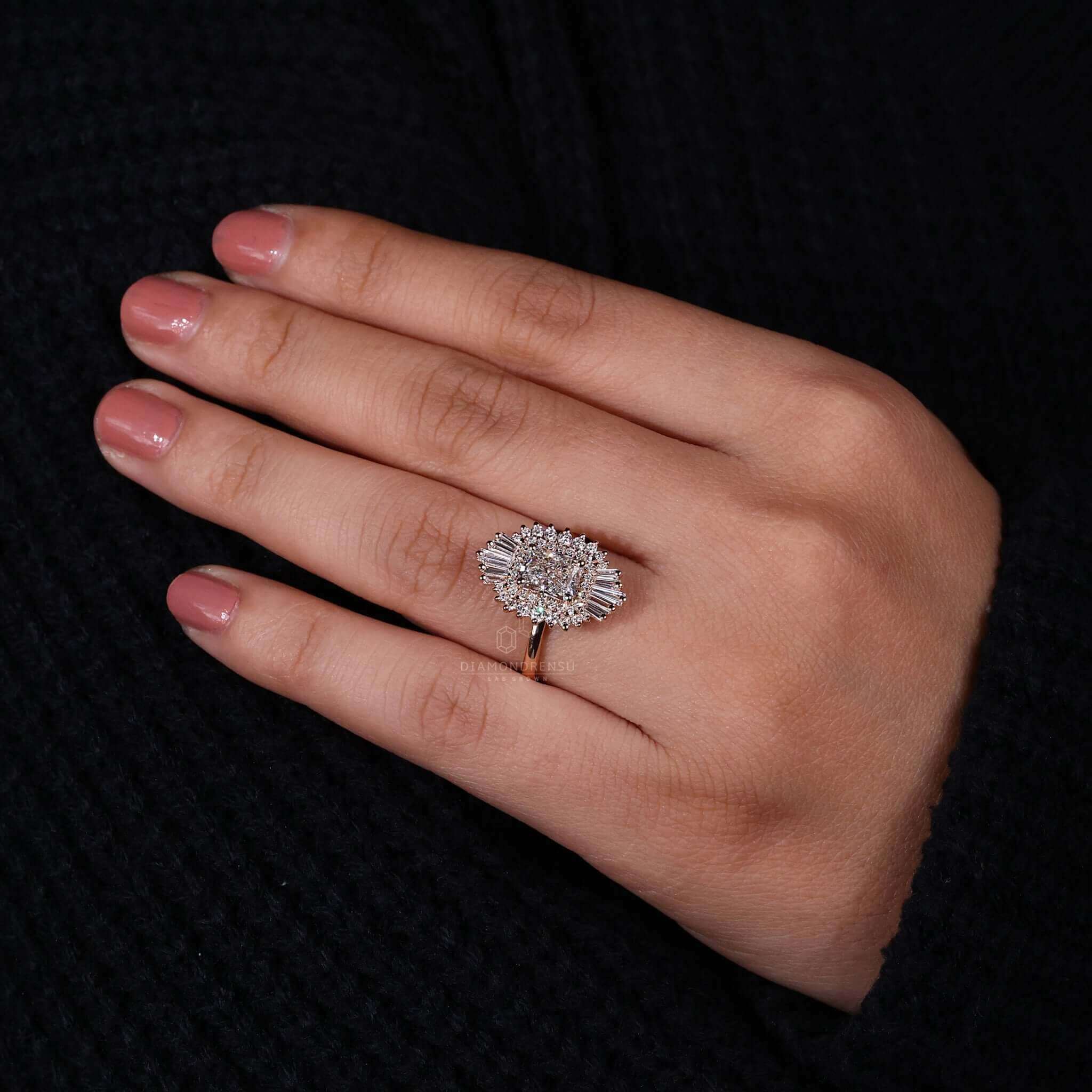 radiant cut lab grown diamond ring