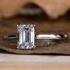 emerald cut lab grown diamond ring