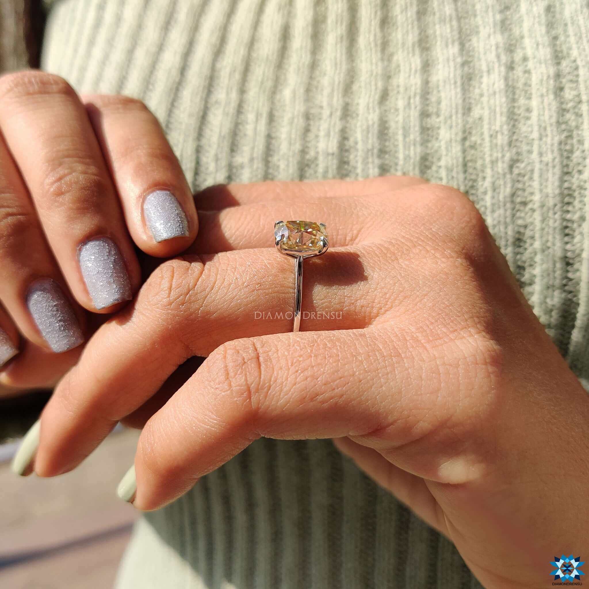 unique moissanite engagement ring