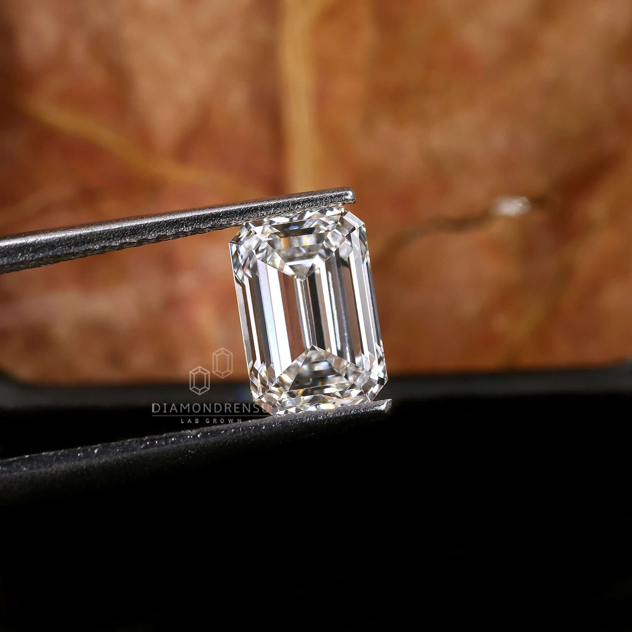 emerald cut lab created diamond