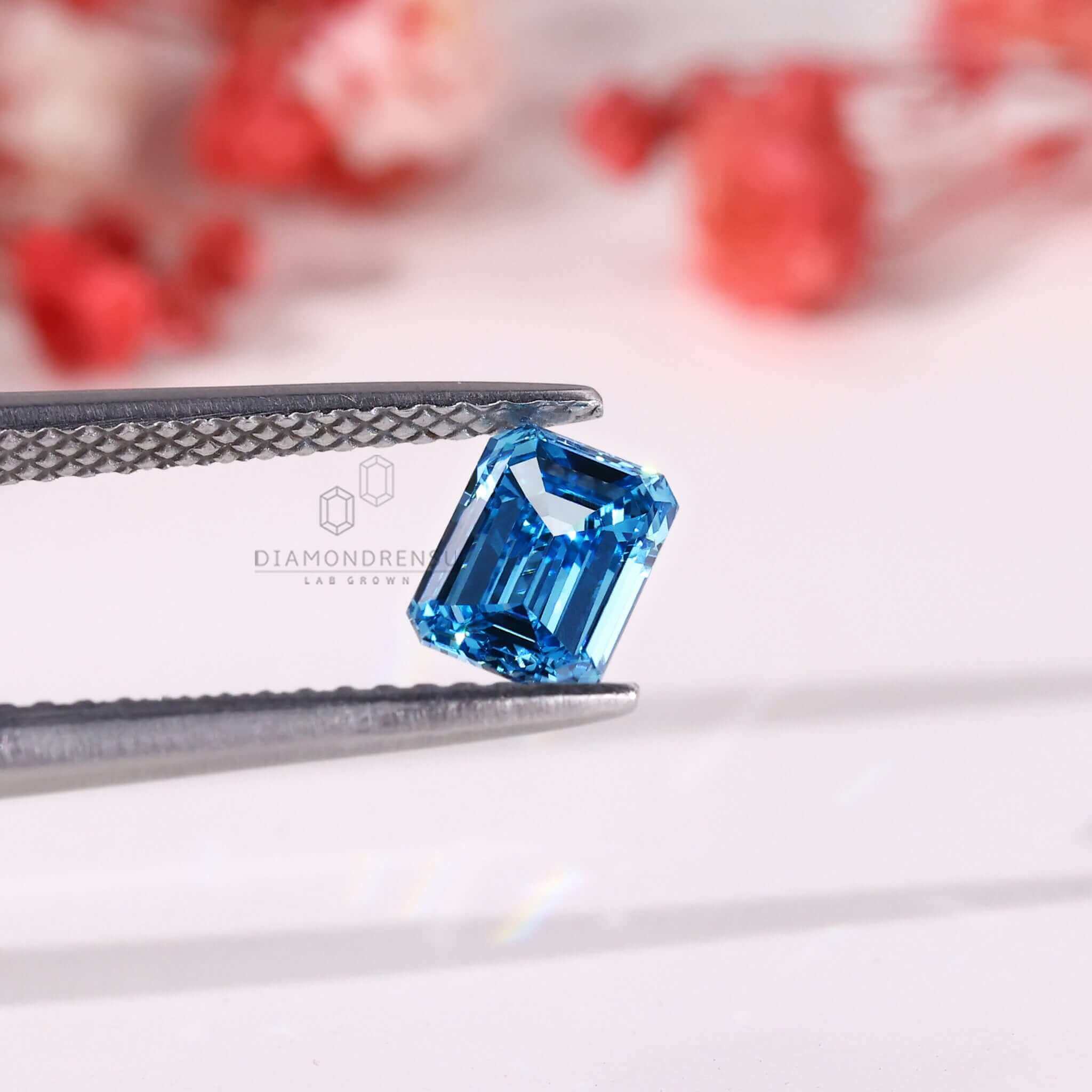 blue lab grown diamond