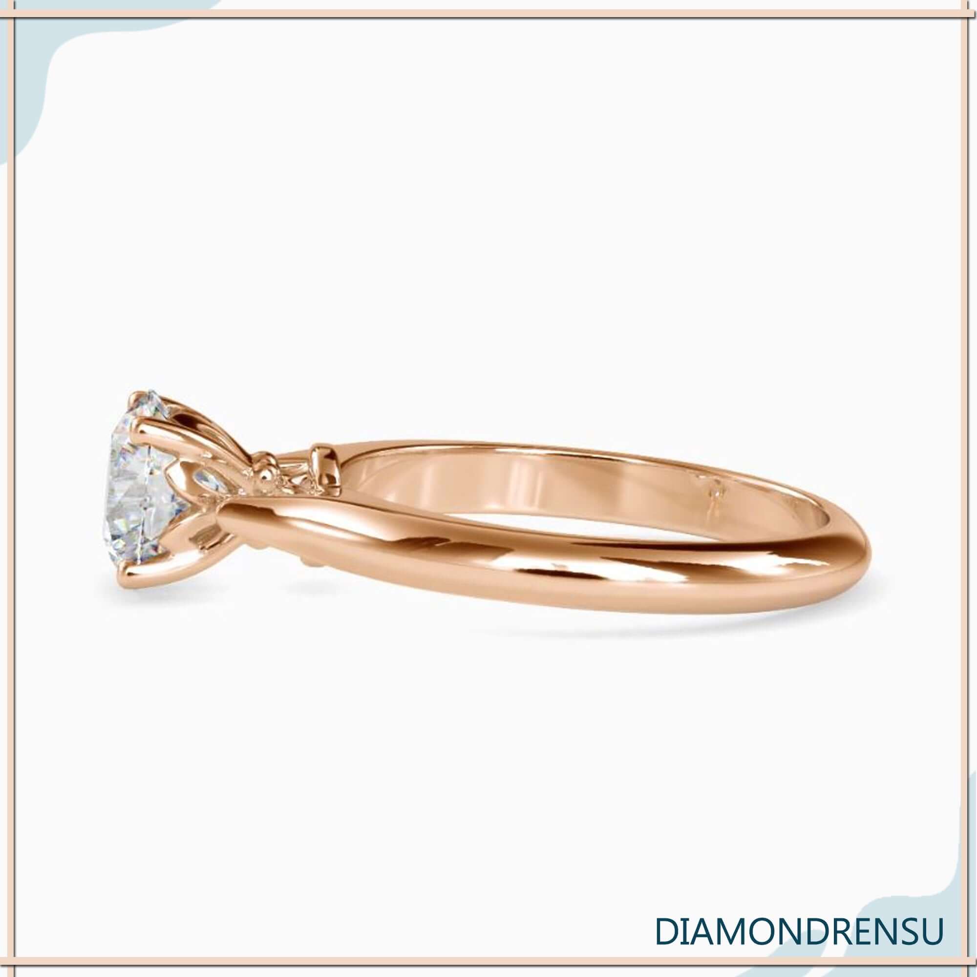 Lab grown diamond solitaire ring with a cathedral setting, IGI certified for quality.