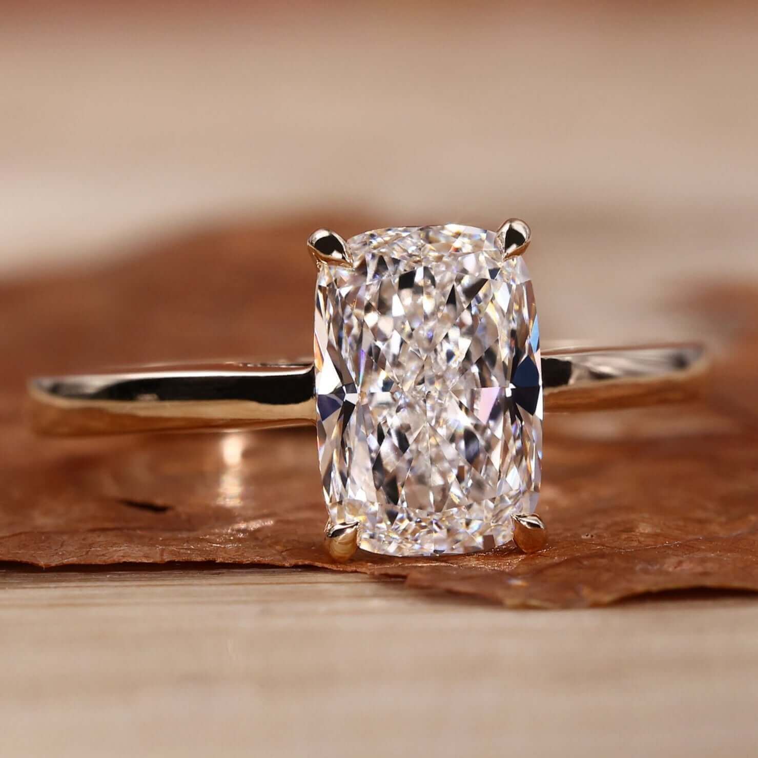 cushion cut diamond ring