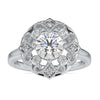 Unique 1.32 TCW Round Moissanite Art Deco Vintage Style Engagement Ring