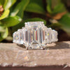 emerald cut moissanite ring - diamondrensu