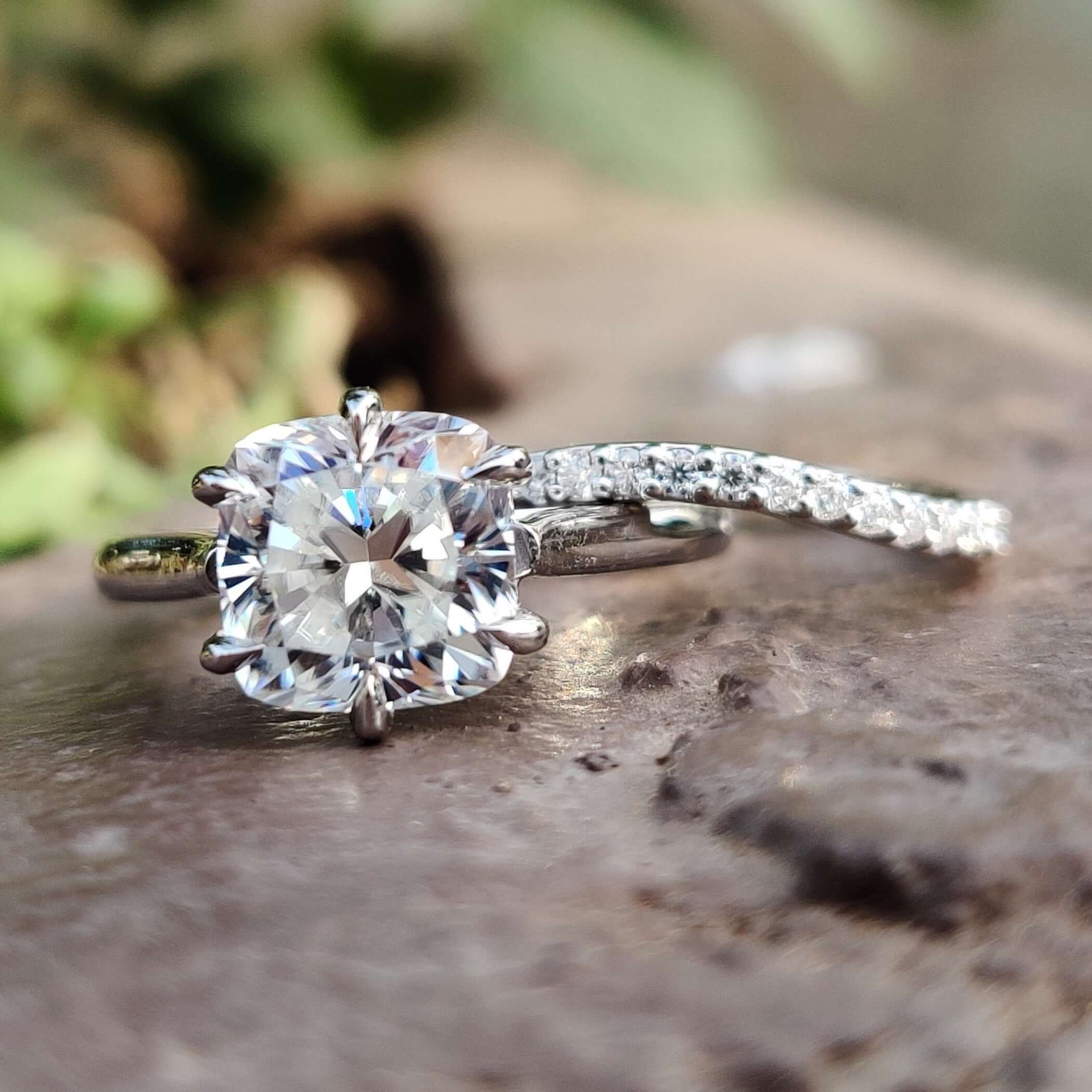 moissanite bridal set - diamondrensu