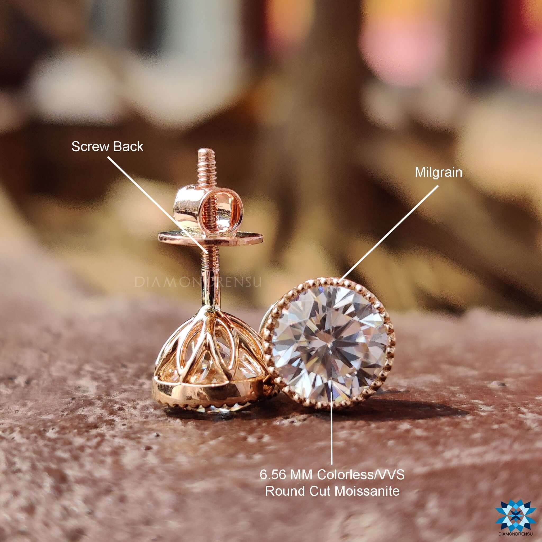 milgrain setting earrings