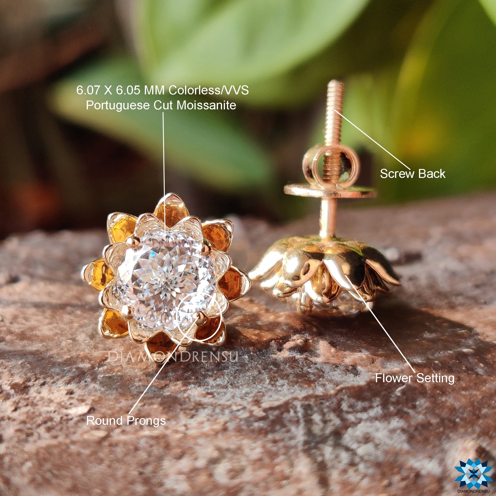 portuguese moissanite earring