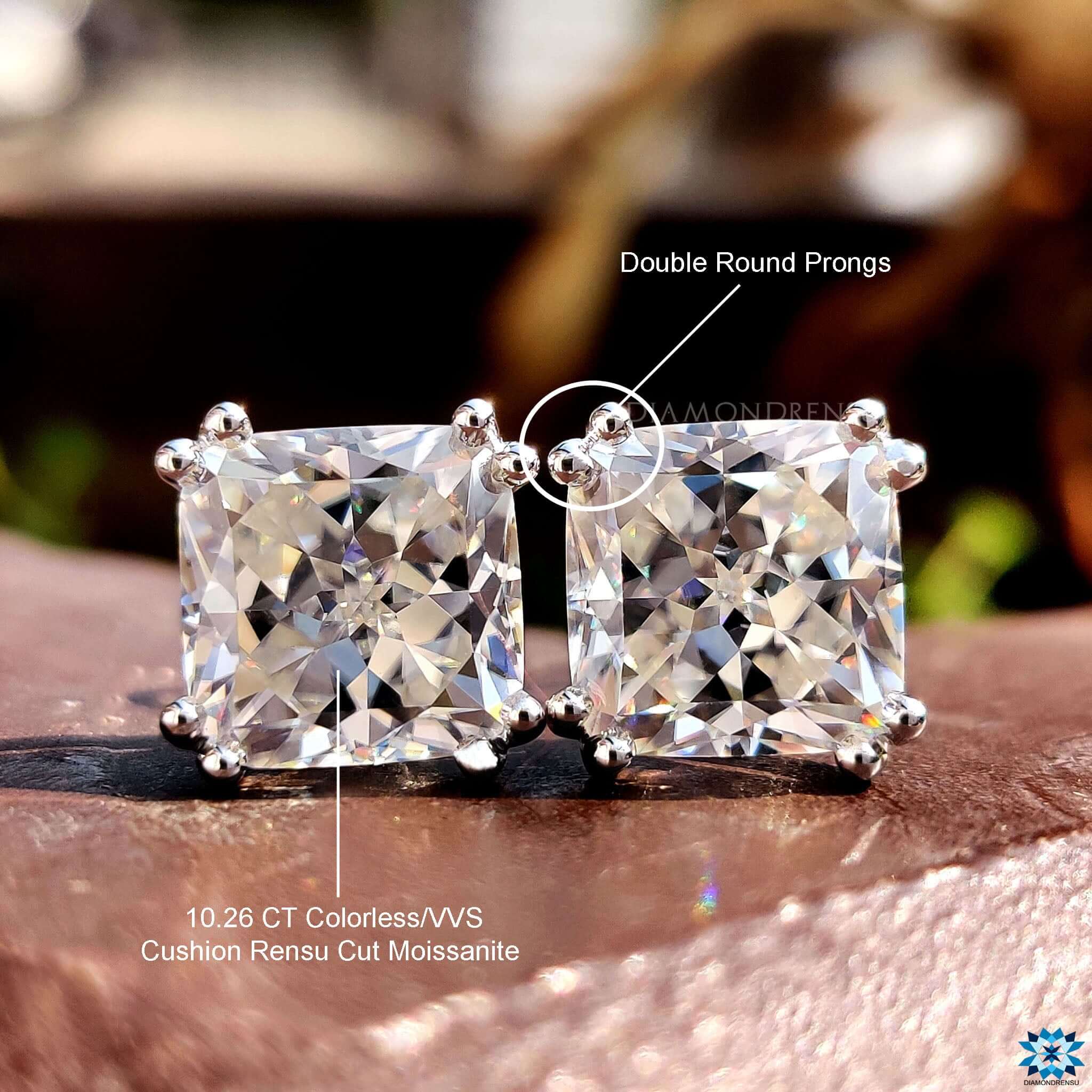 rensu cut moissanite earrings