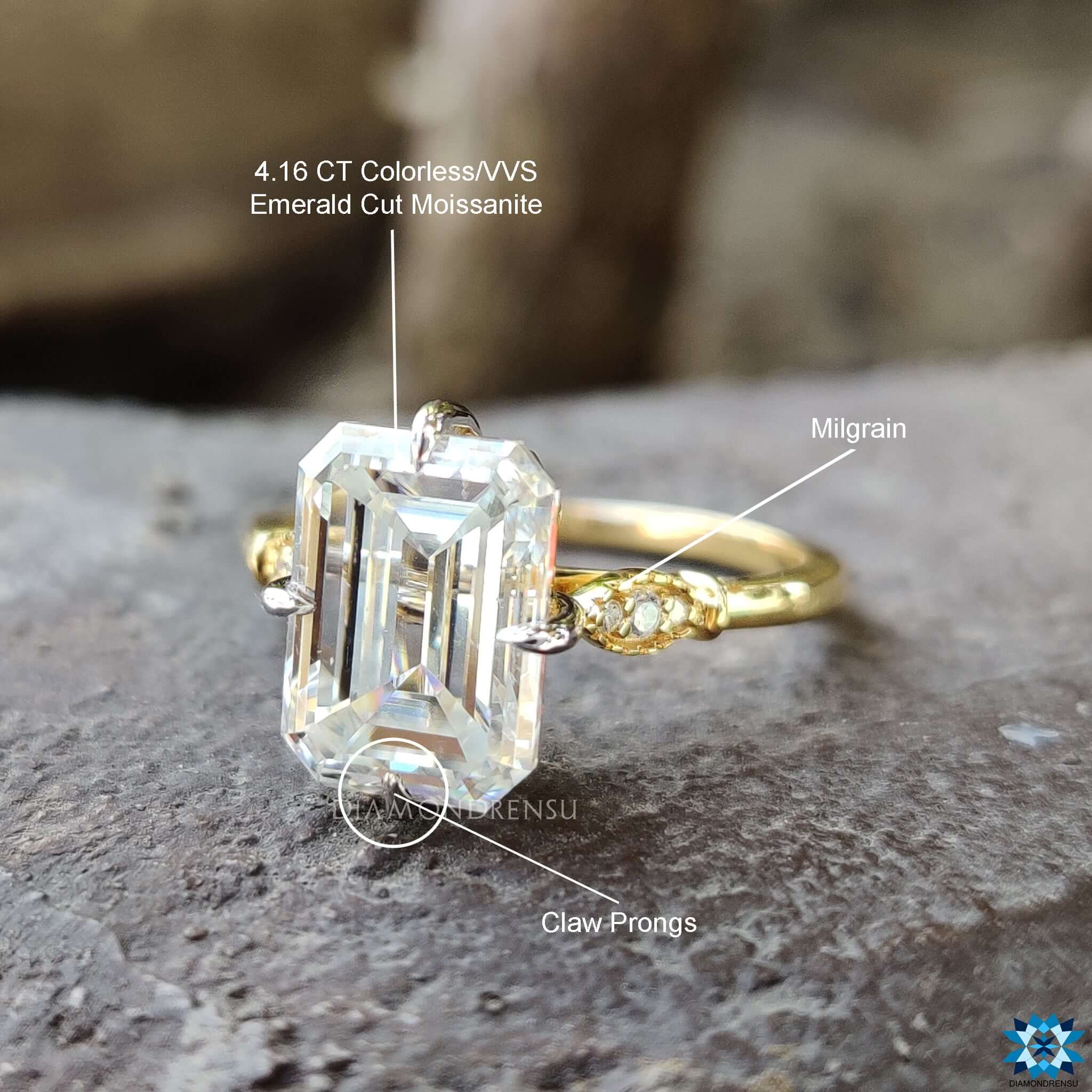 vintage moissanite engagement ring - diamondrensu