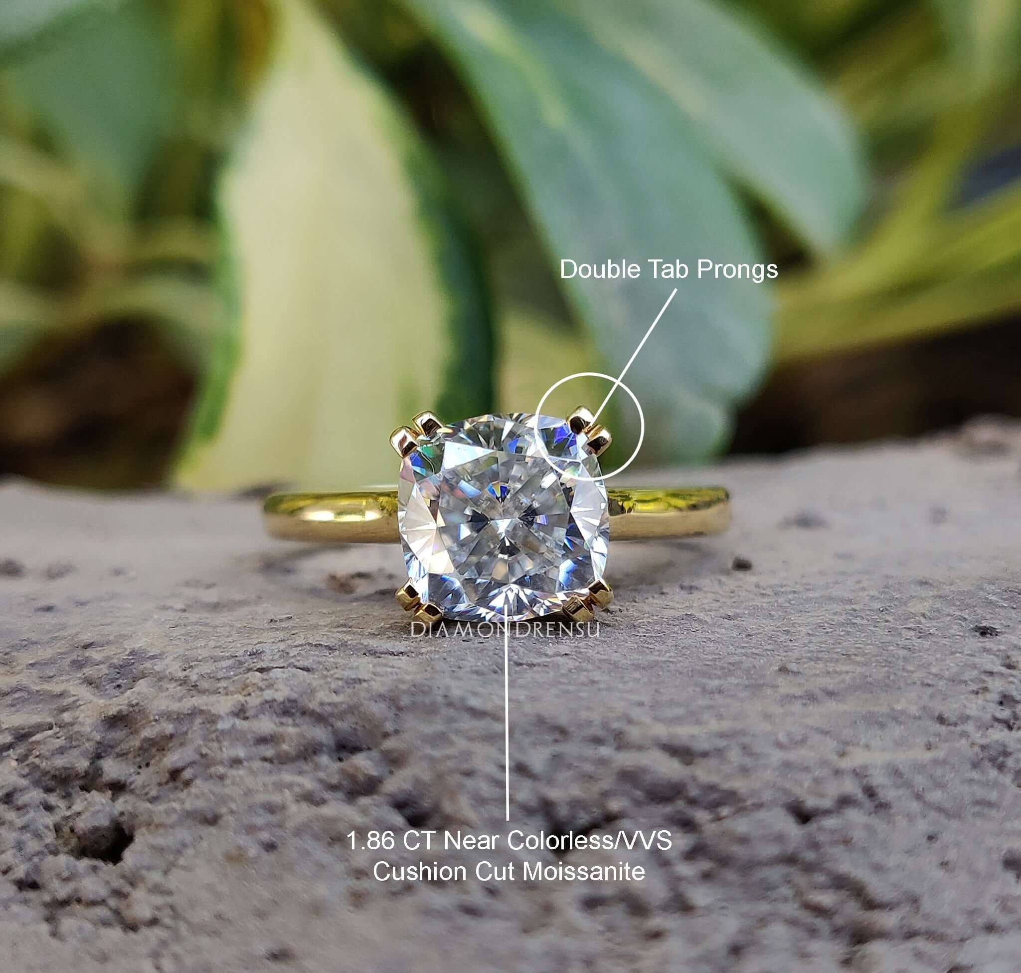 solitaire moissanite ring