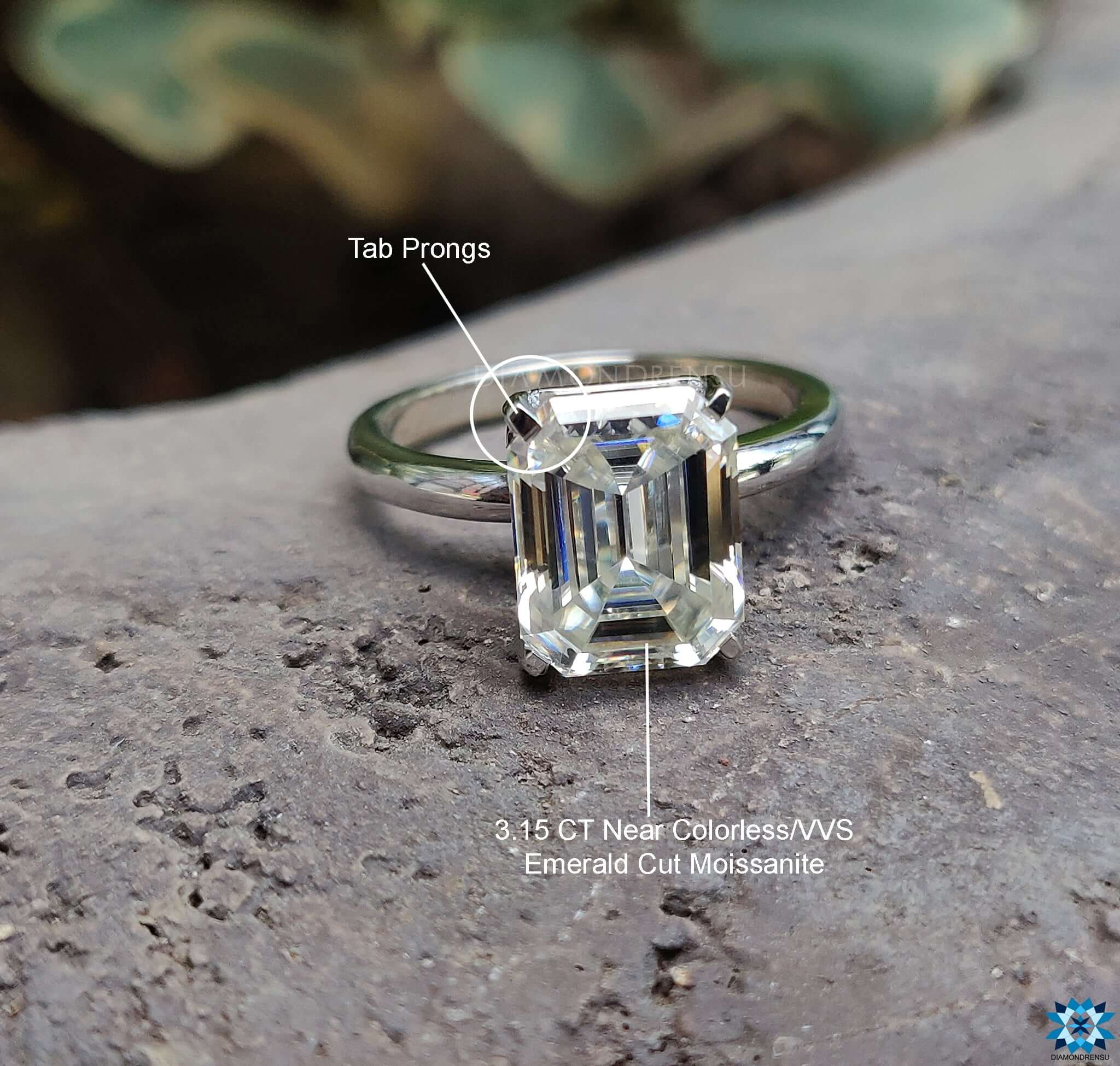 solitaire moissanite ring