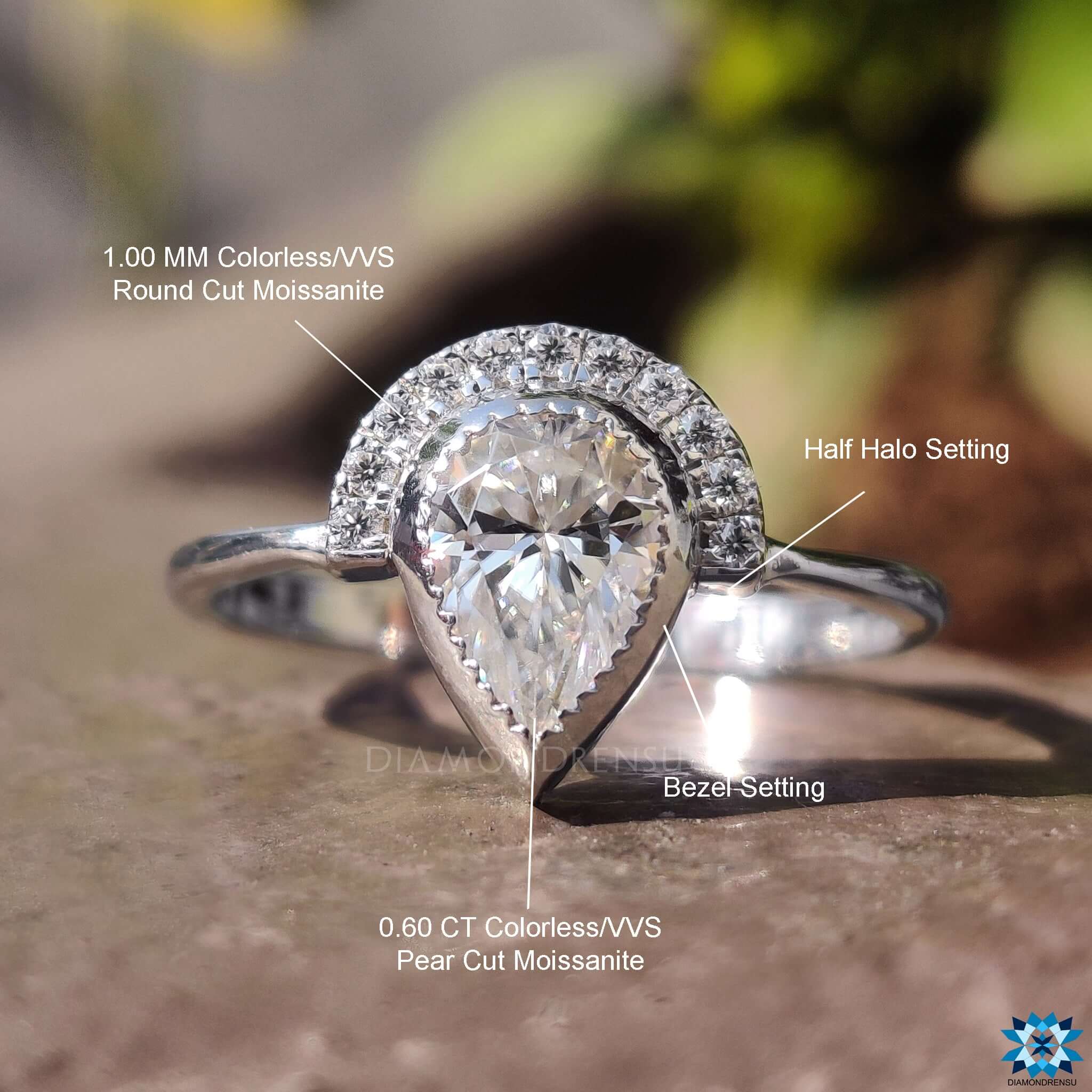 half halo engagement ring