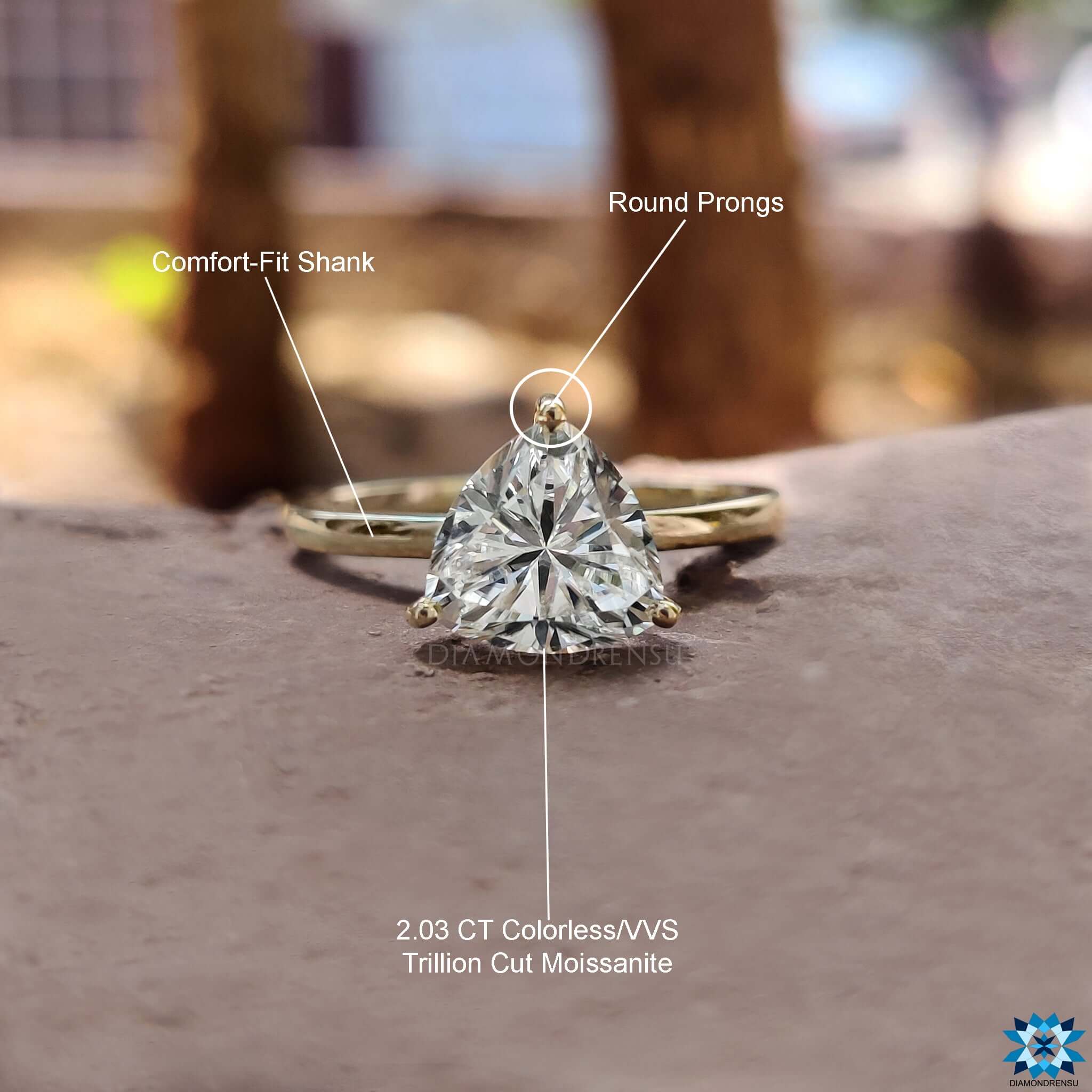 trillion cut moissanite jewelry