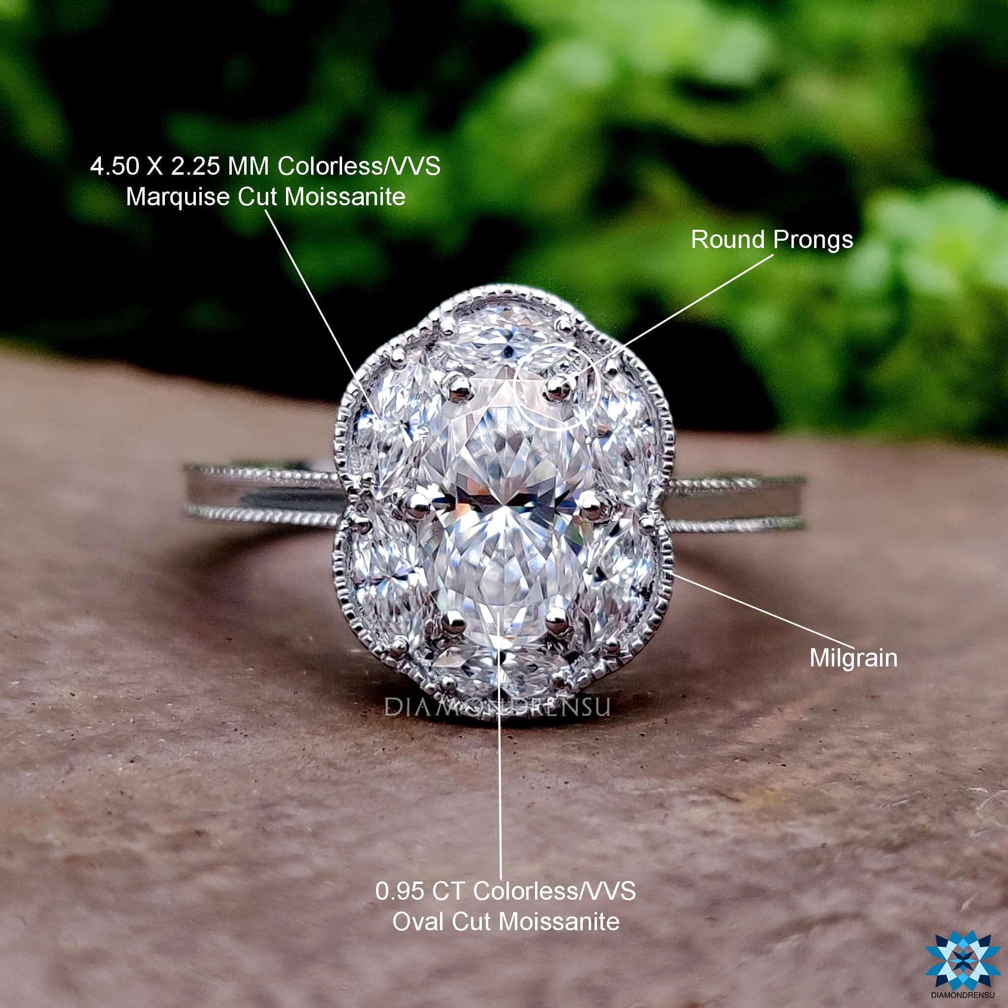 milgrain moissanite ring - diamondrensu