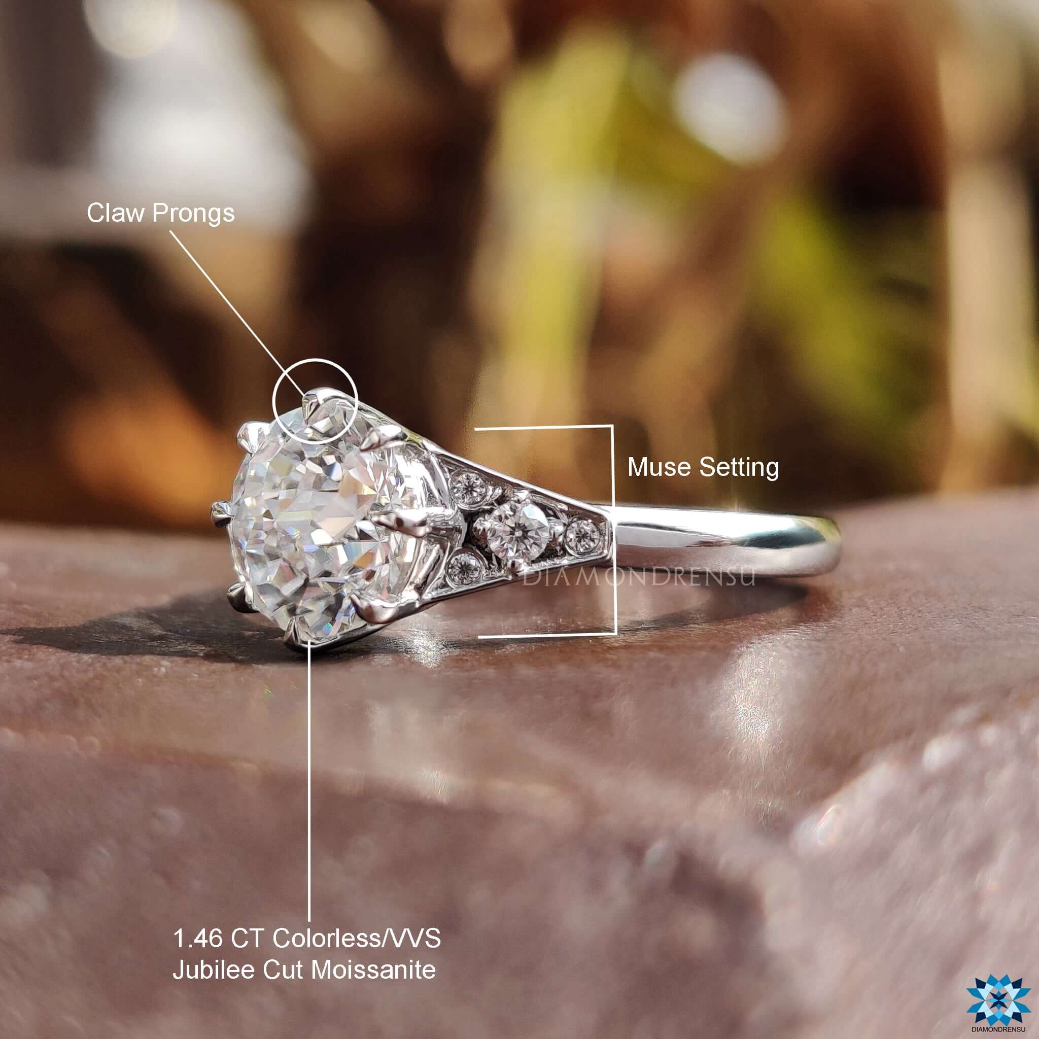 Jubilee Cut Moissanite Engagement Ring