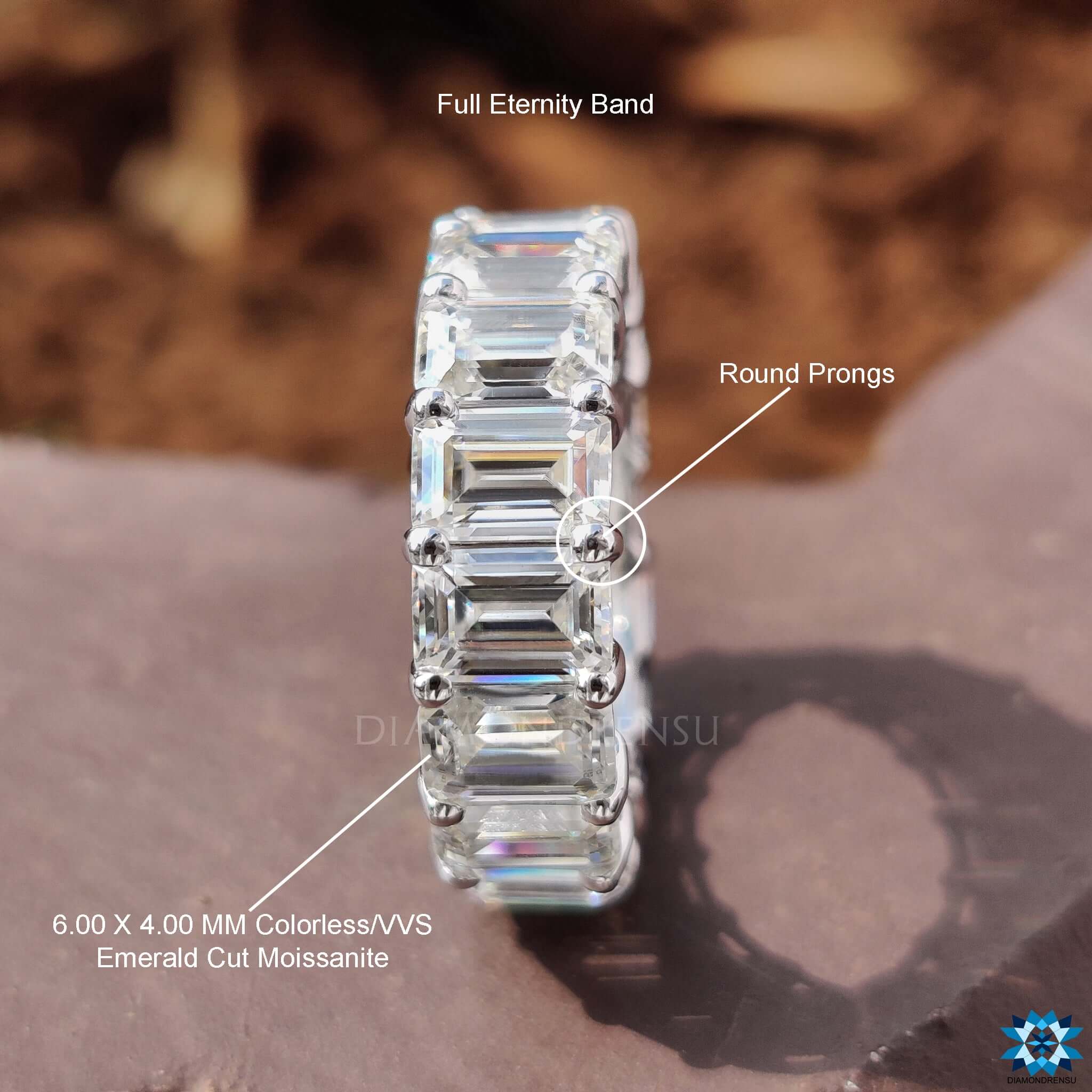 Diamond emerald cut eternity ring for a breathtaking sparkle.