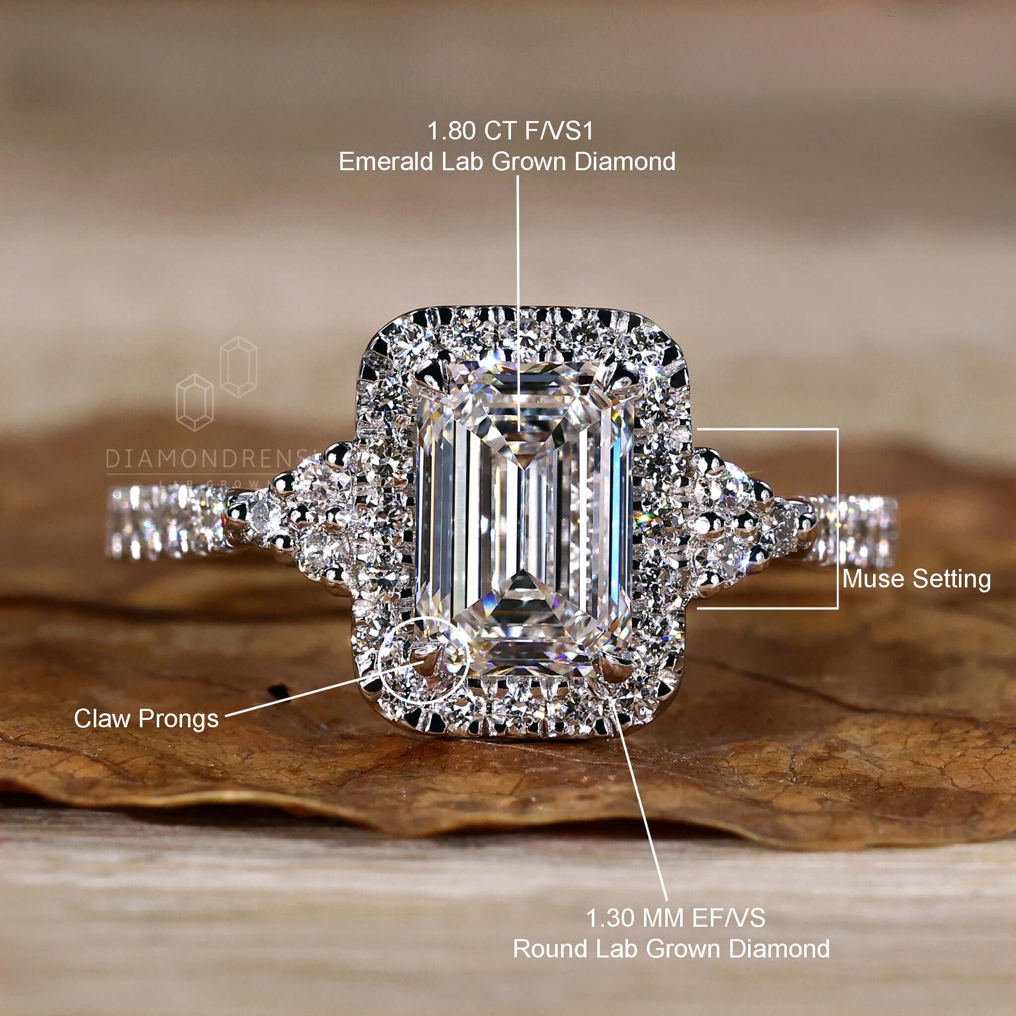 diamond halo engagement ring