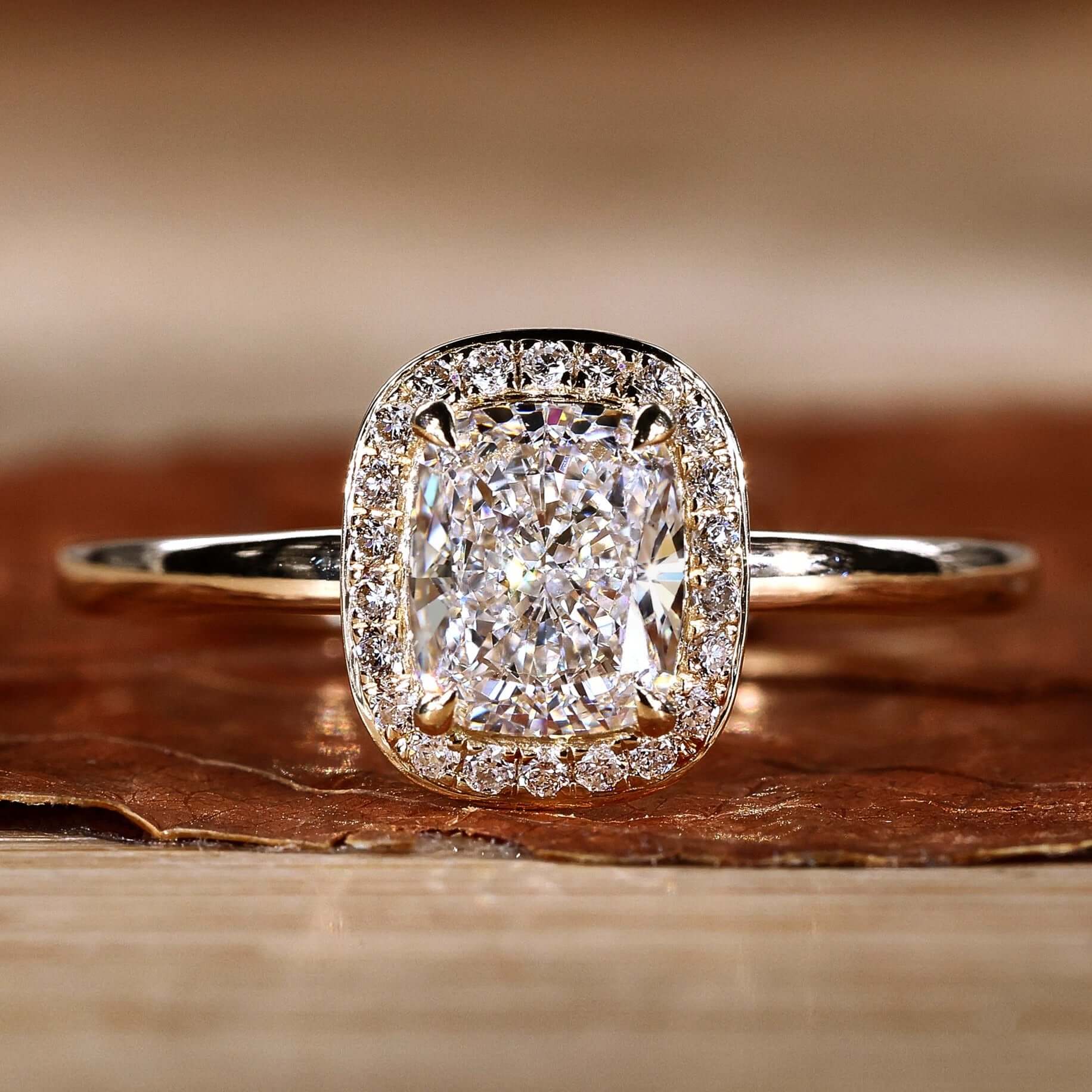 cushion engagement ring