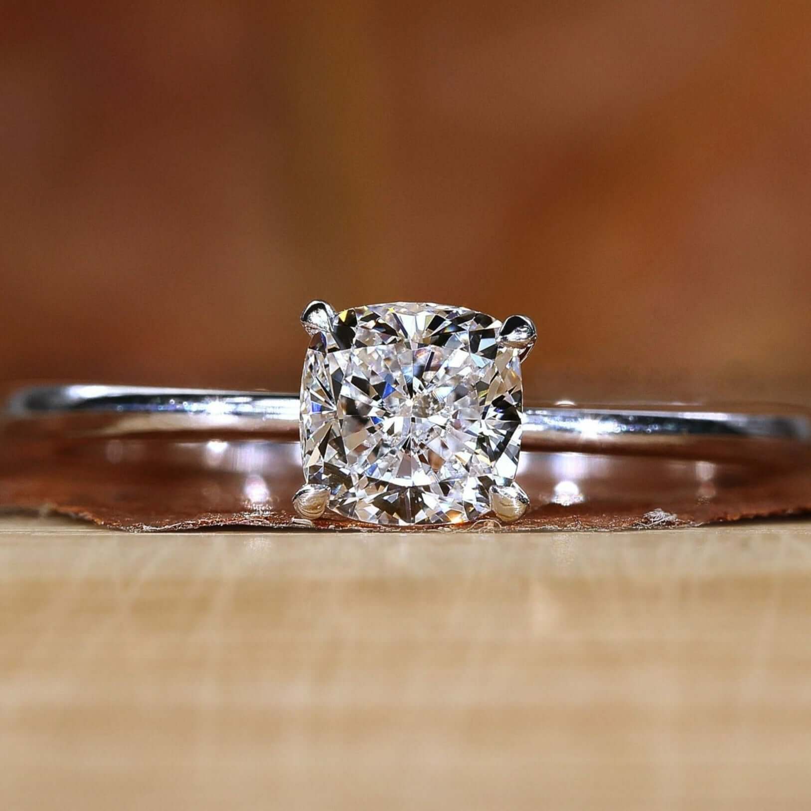 cushion cut diamond ring