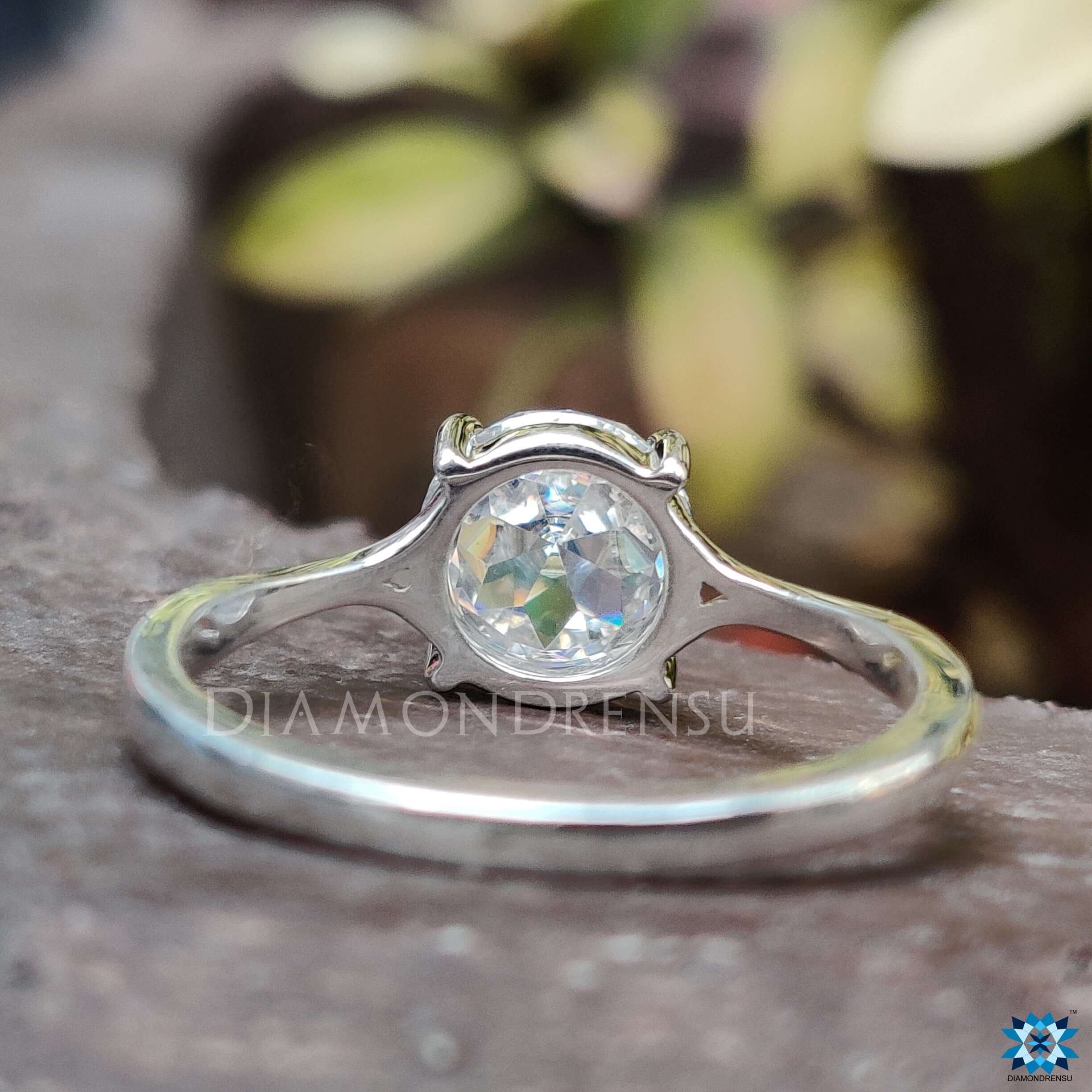 unique moissanite engagement ring