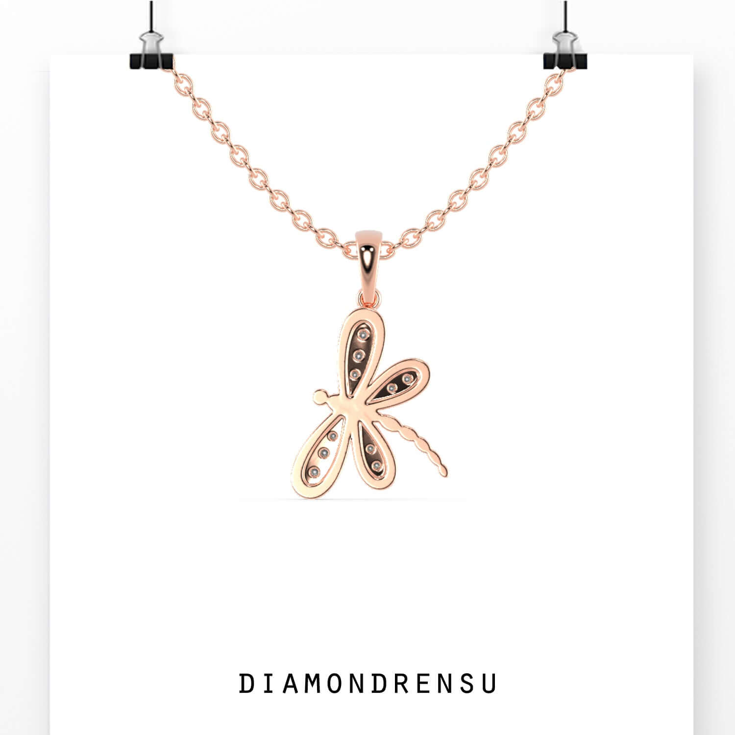 rose gold wedding pendant- diamondrensu