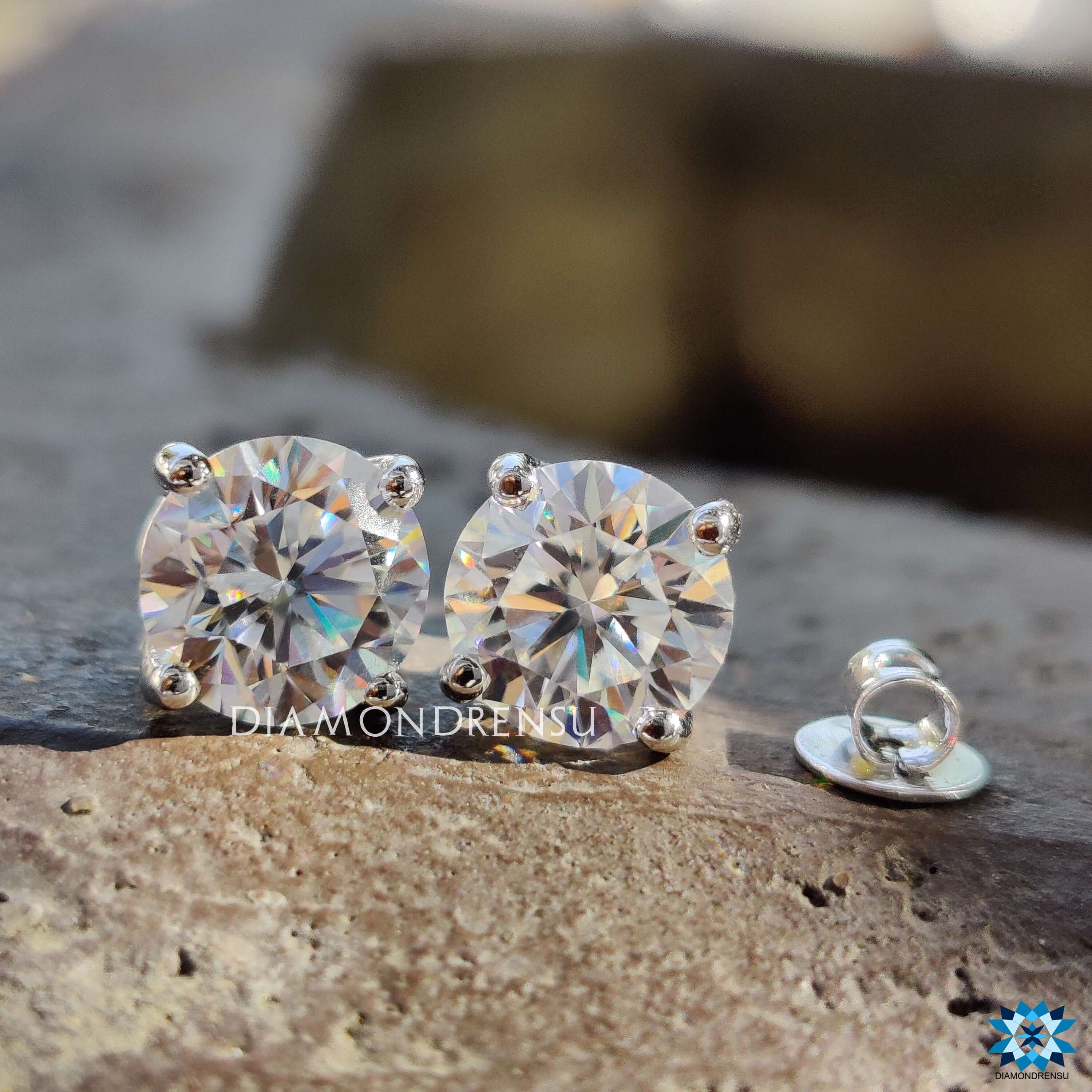 moissanite earrings - diamondrensu