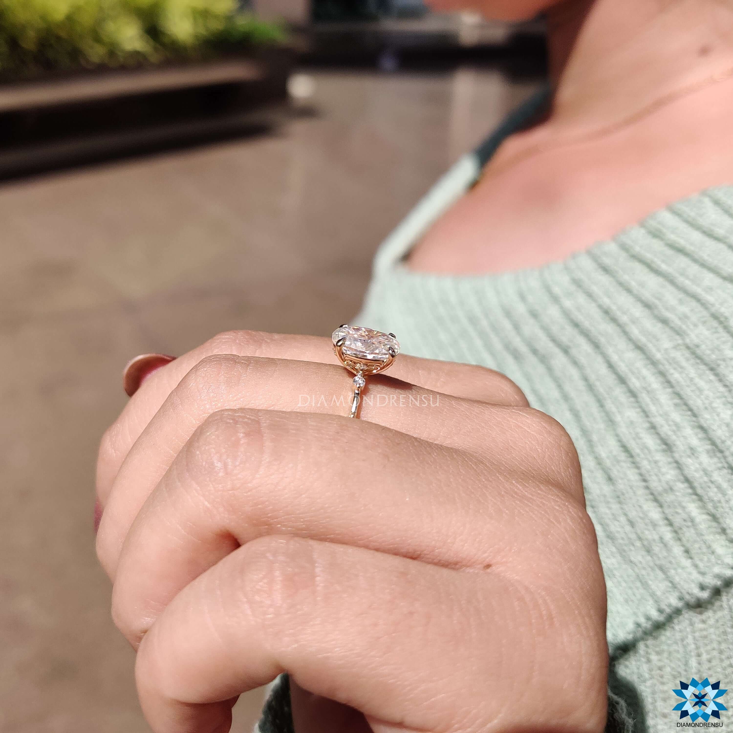 moissanite diamond engagement ring - diamondrensu