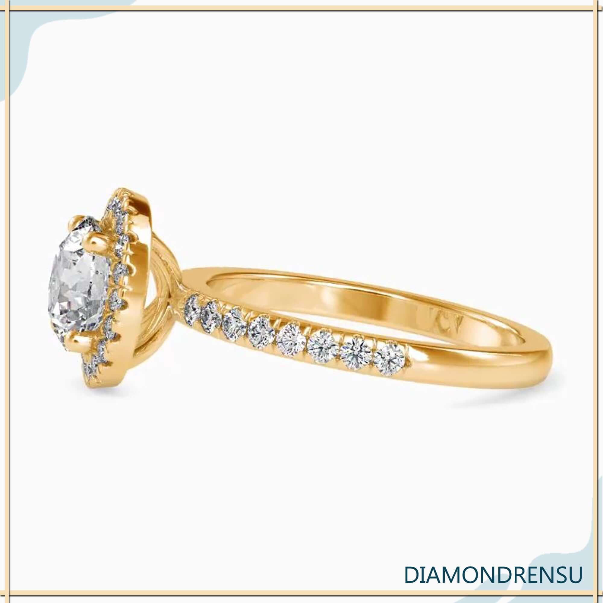 yellow gold engagement ring - diamondrensu