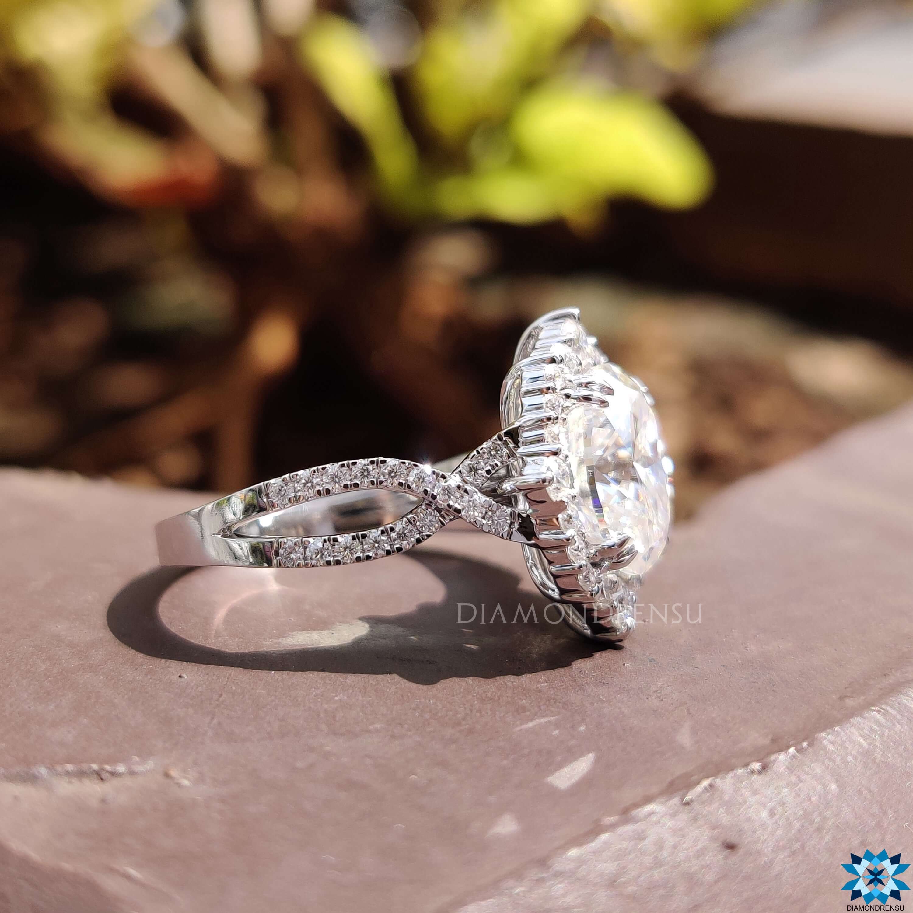 unique moissanite engagement ring - diamondrensu