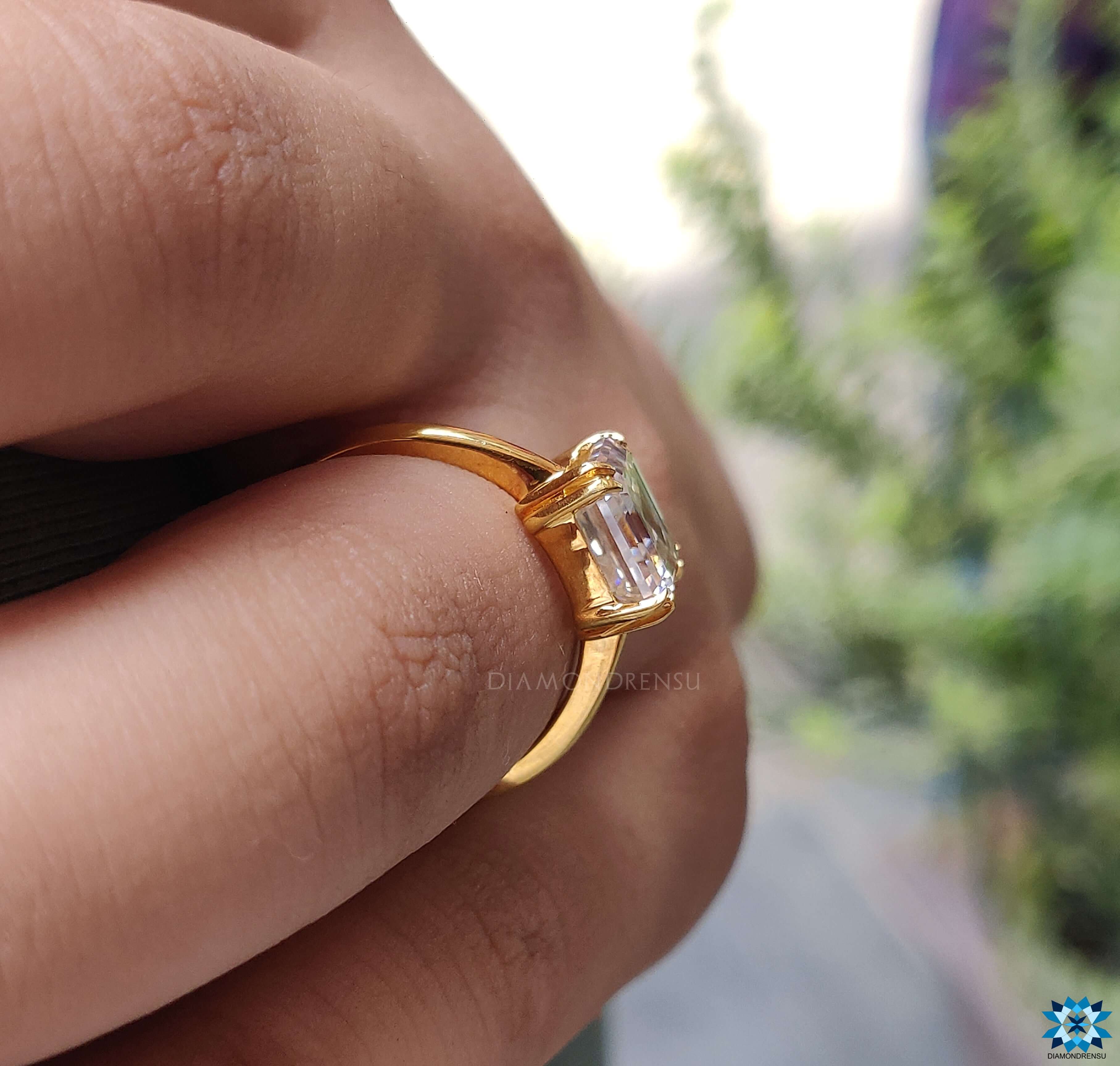 asscher moissanite ring