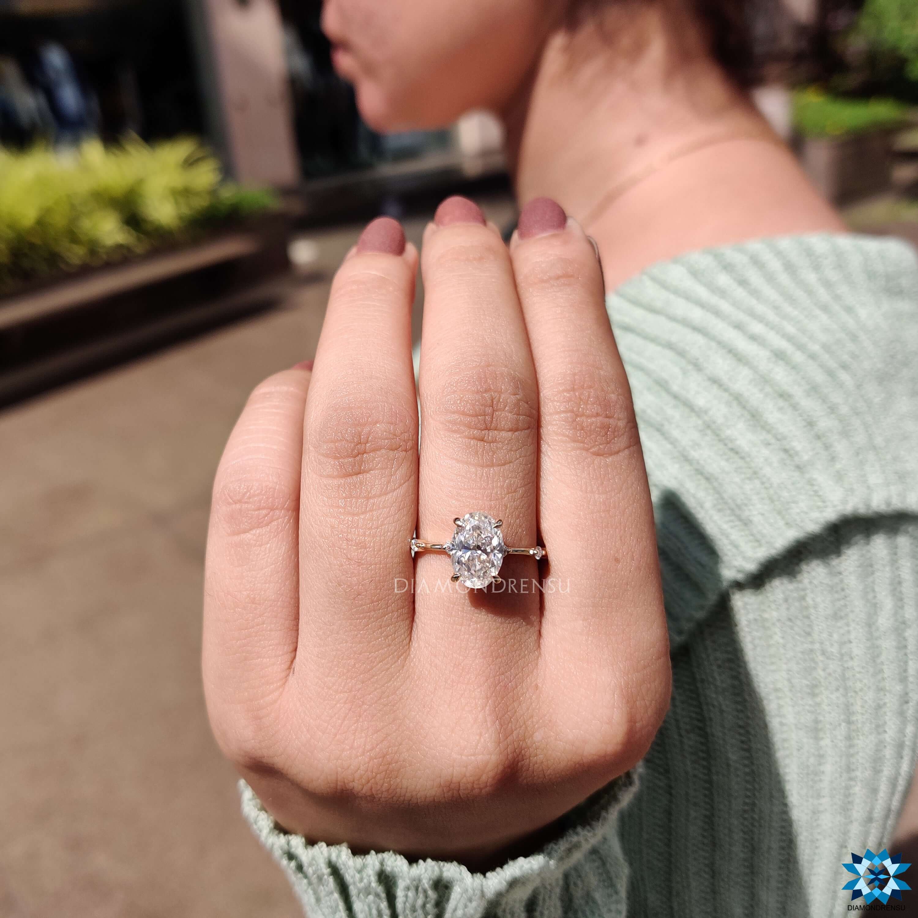 unique moissanite engagement ring - diamondrensu