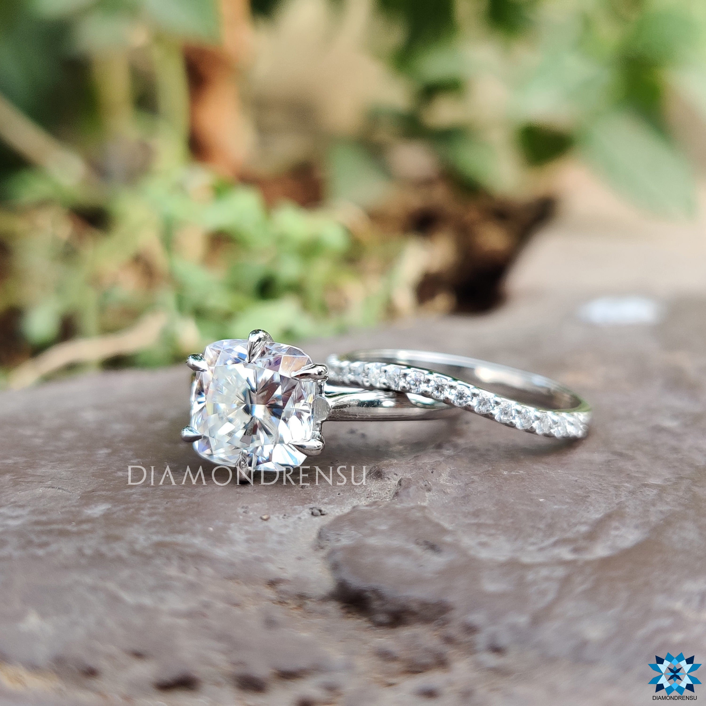 moissanite diamond engagement ring - diamondrensu