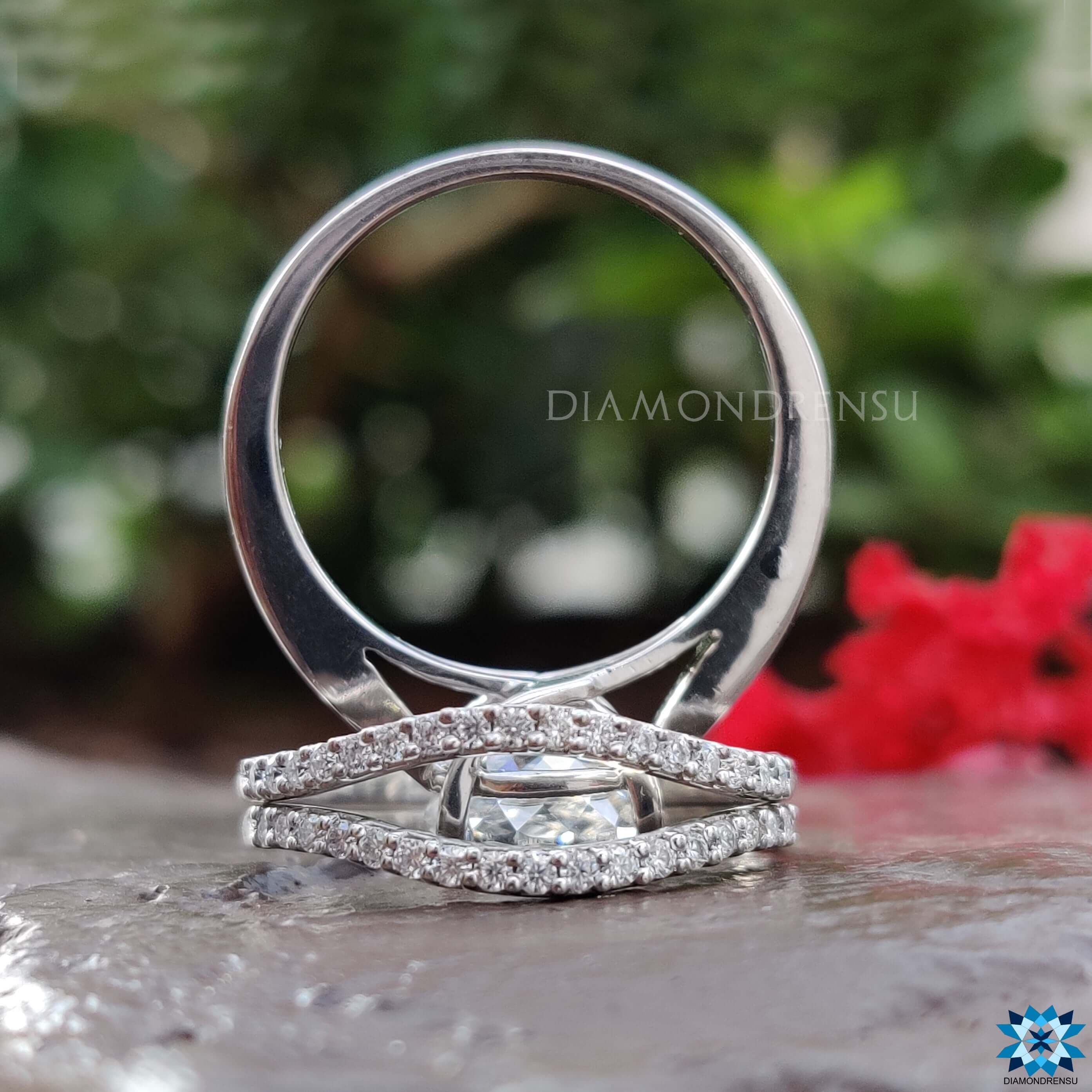 moissanite bridal set - diamondrensu