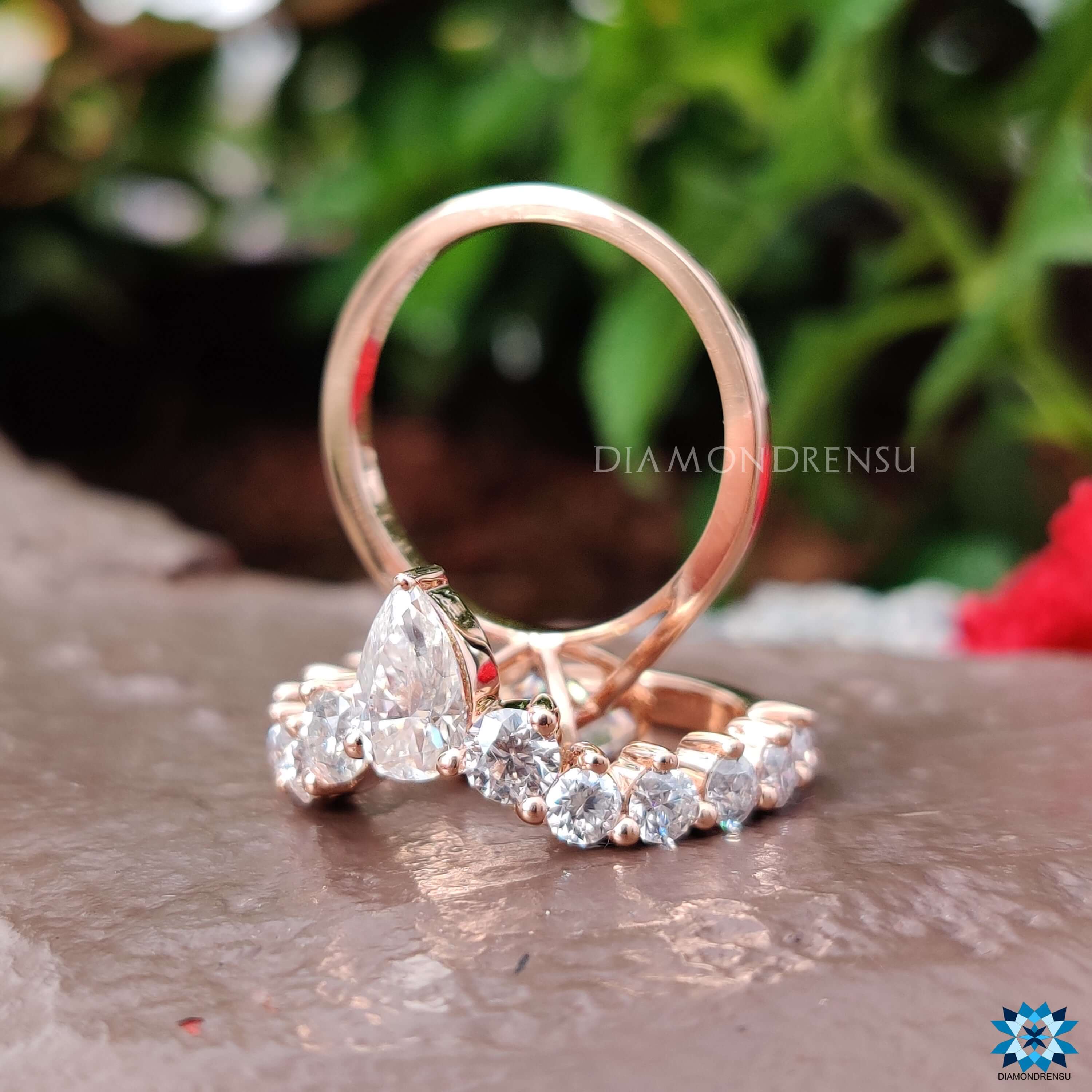 moissanite wedding set - diamondrensu