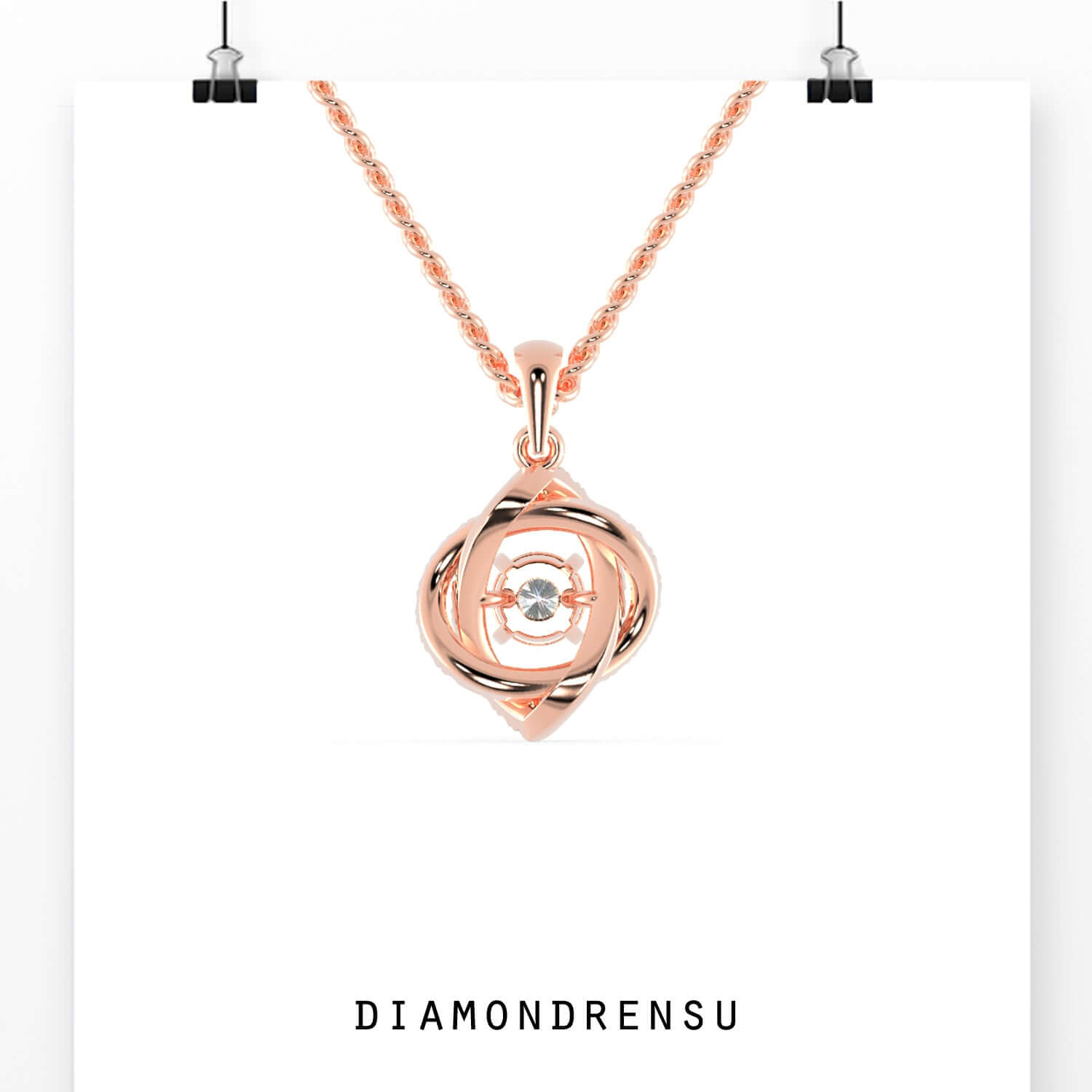 rose gold wedding pendant- diamondrensu