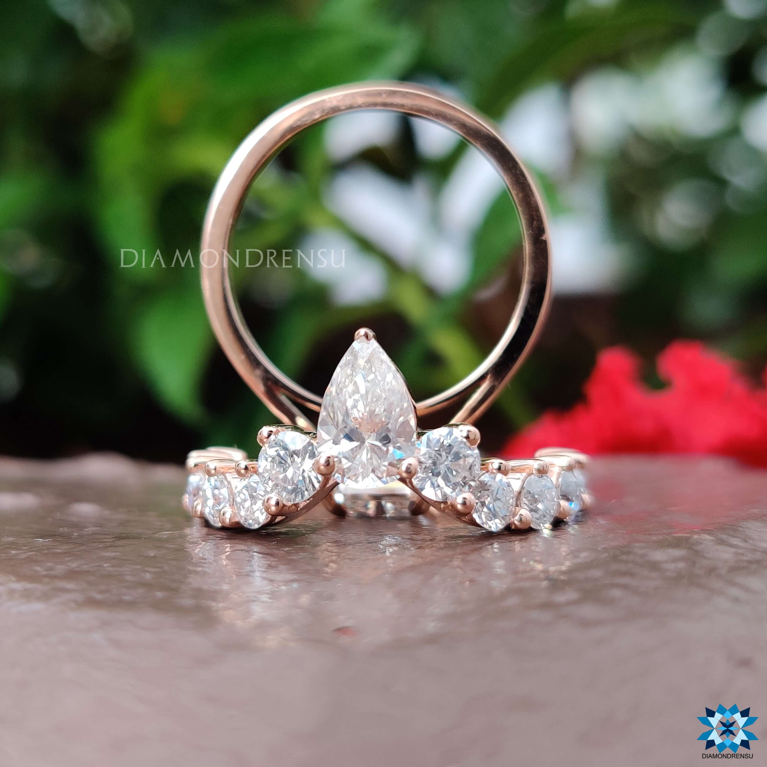 moissanite bridal set - diamondrensu