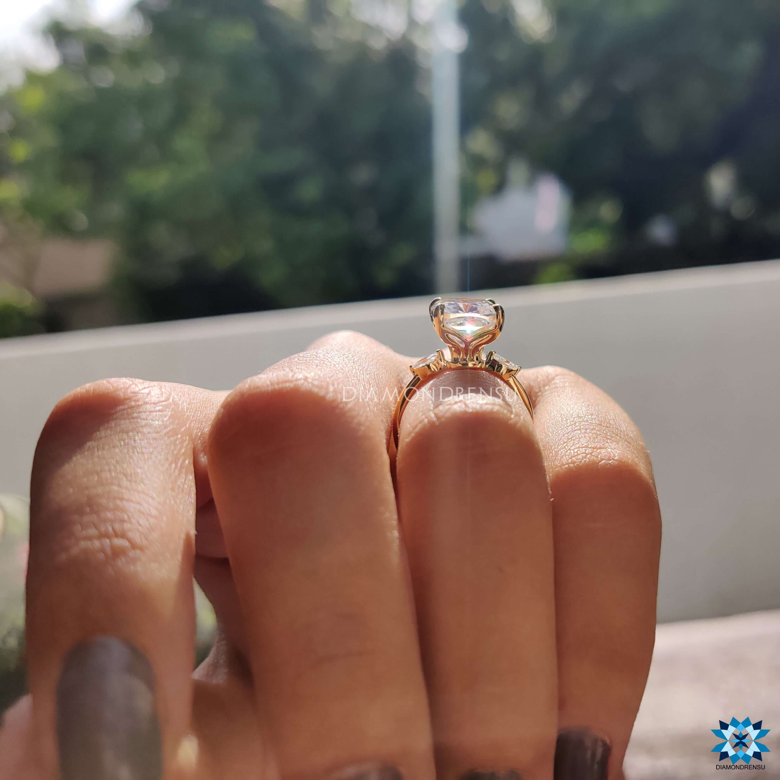 custom moissanite engagement ring - diamondrensu