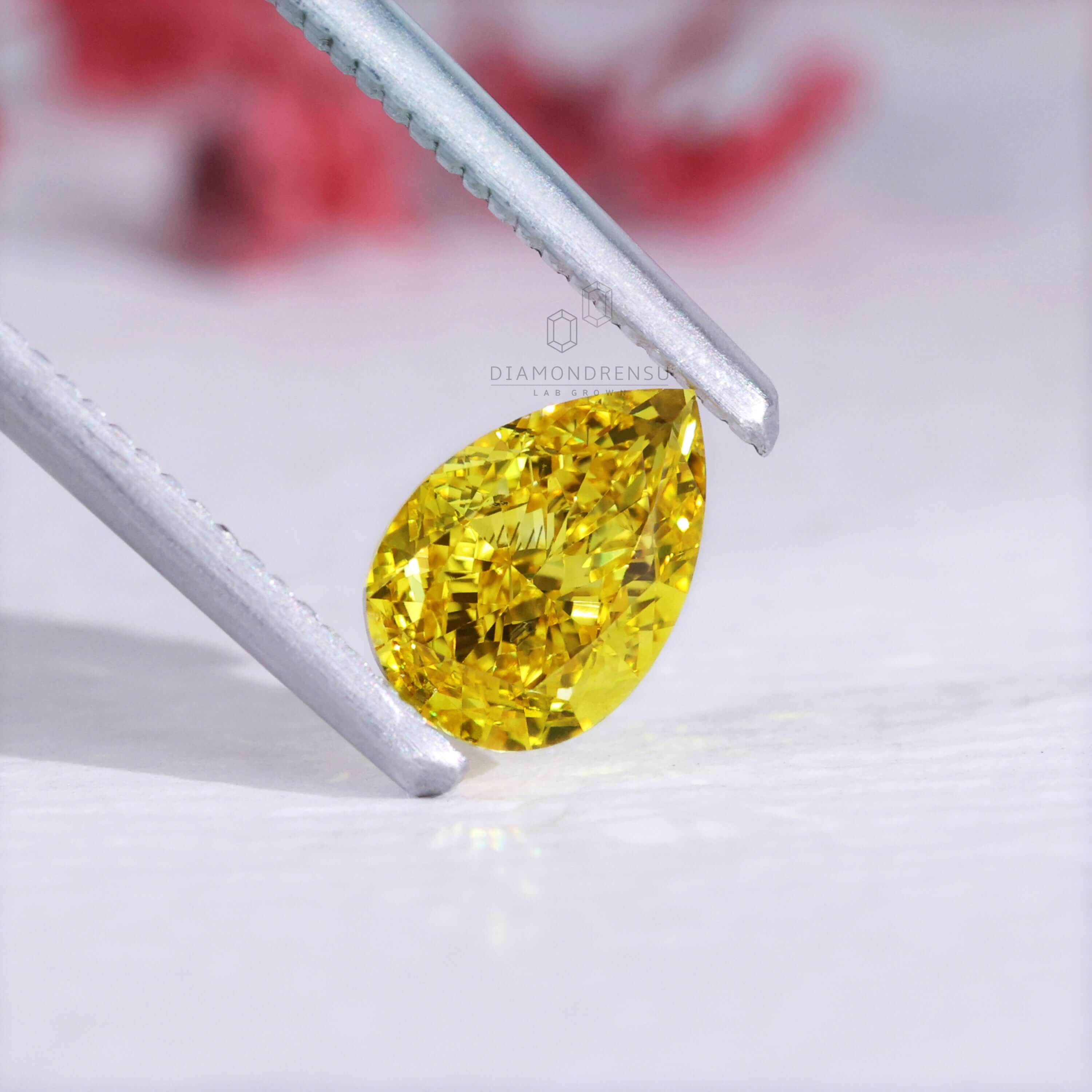 rare yellow lab grown diamond