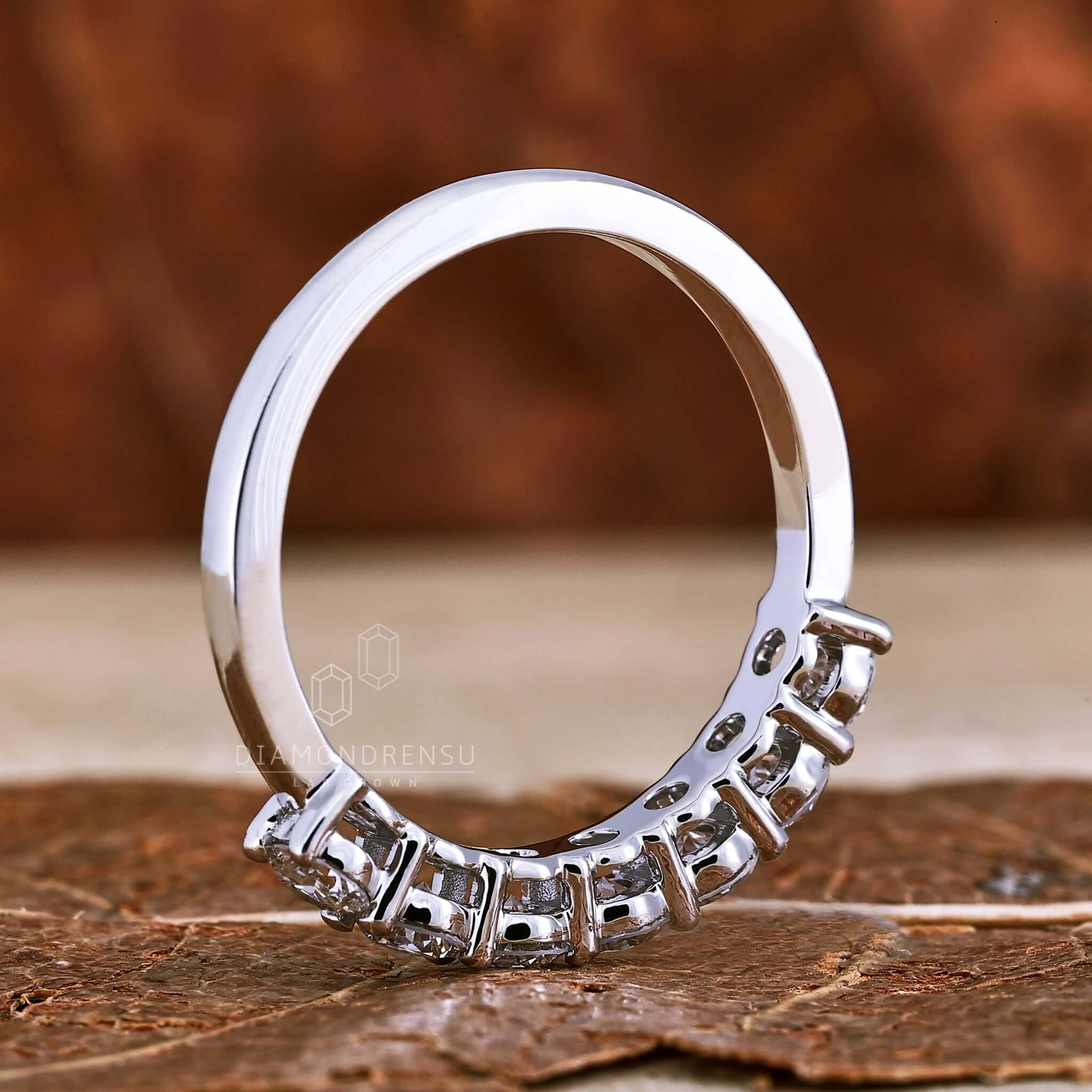 seven stone diamond wedding band